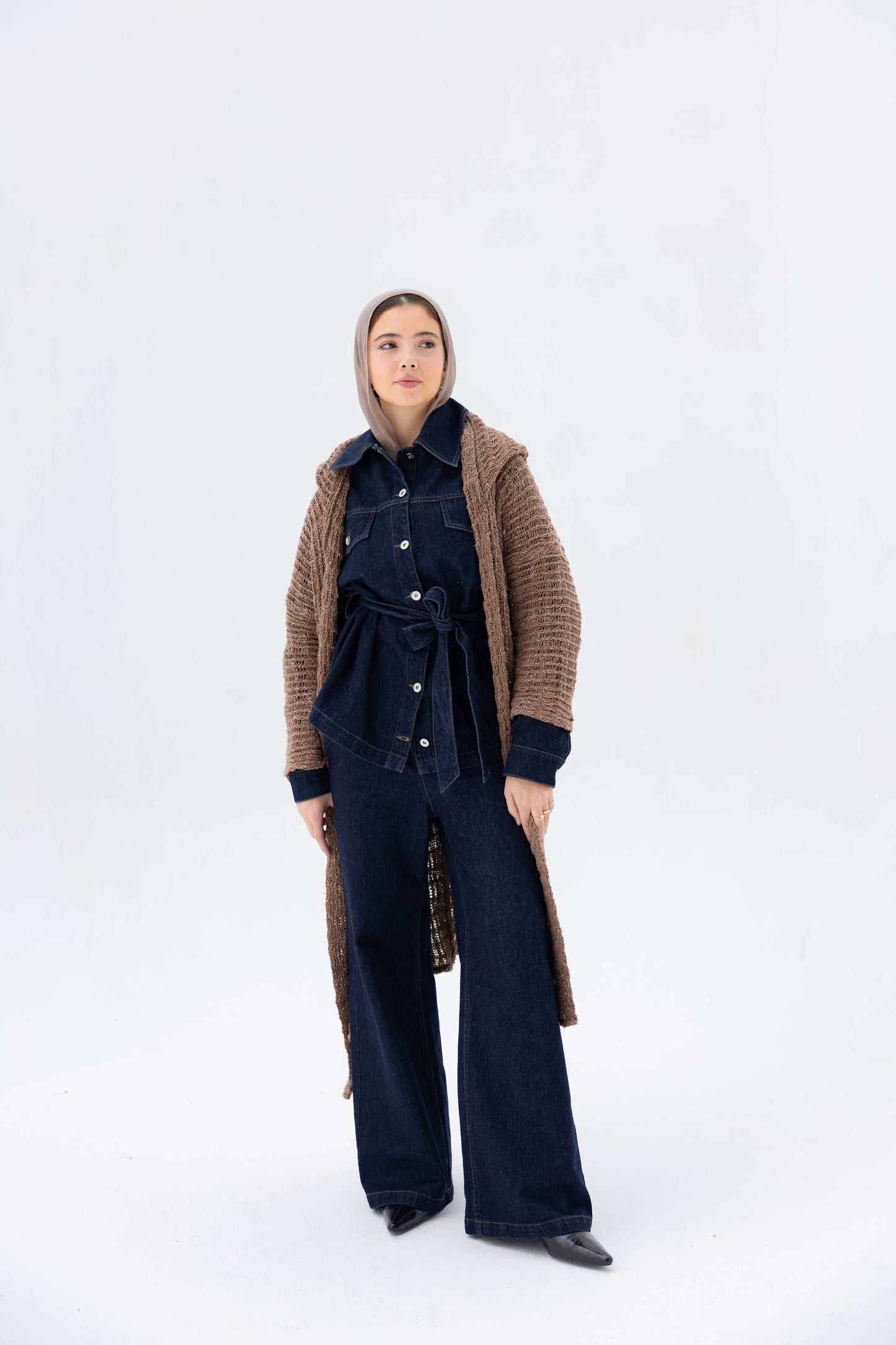 Twilight Knit Cardigan in Shimmer Brown