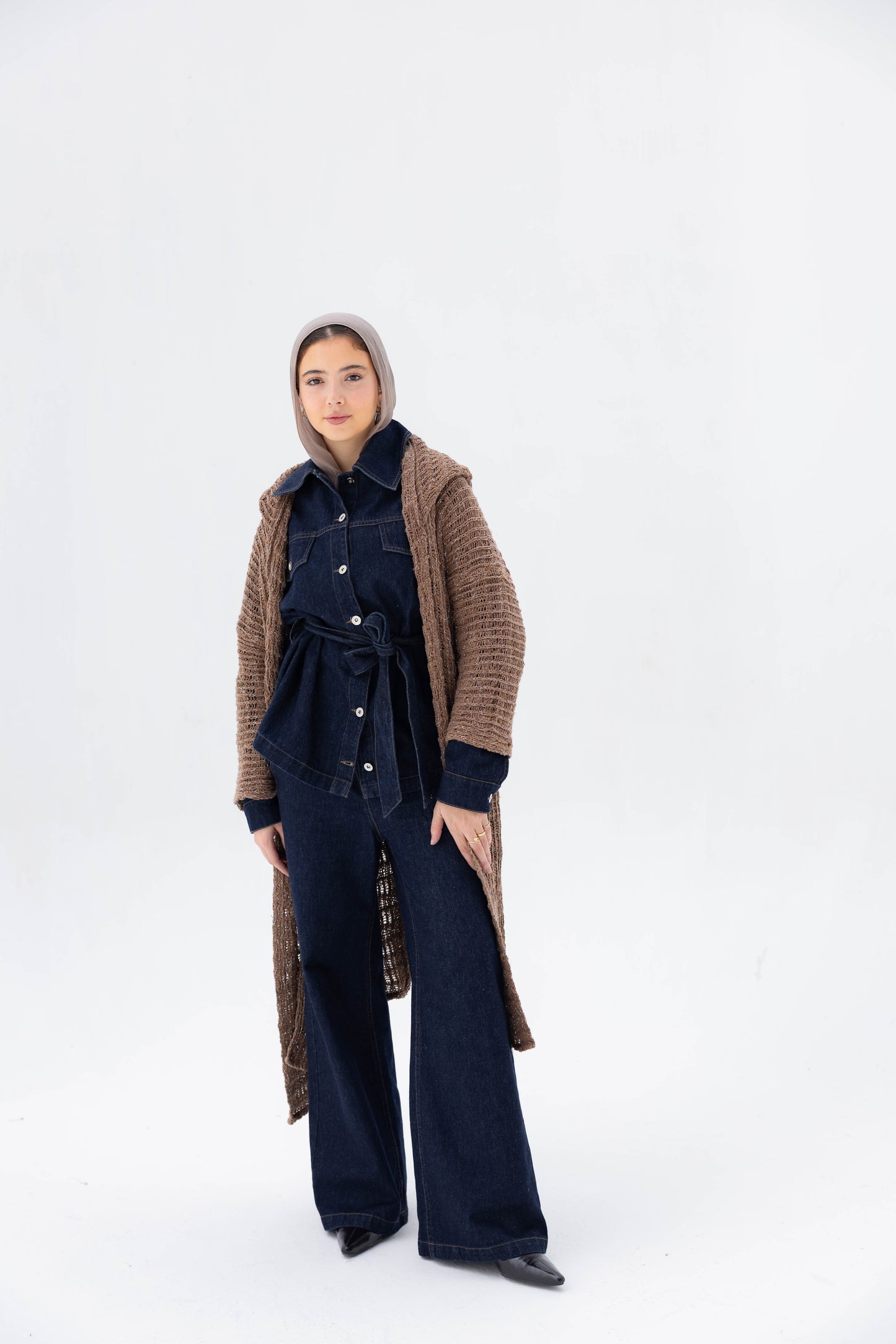 Twilight Knit Cardigan in Shimmer Brown