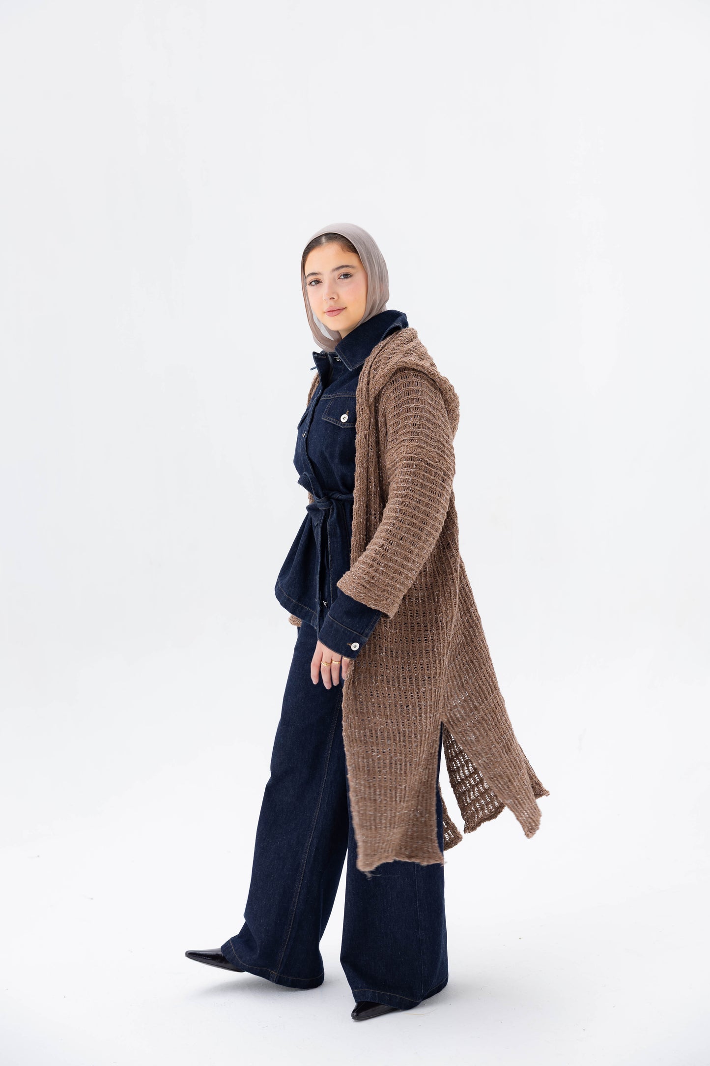 Twilight Knit Cardigan in Shimmer Brown