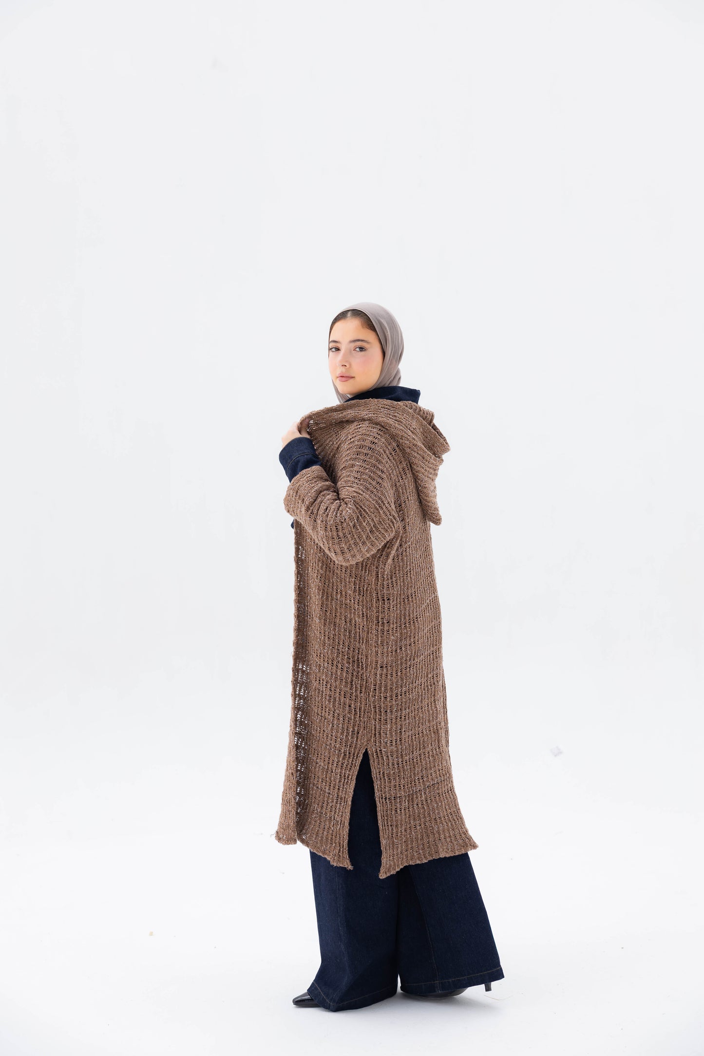 Twilight Knit Cardigan in Shimmer Brown