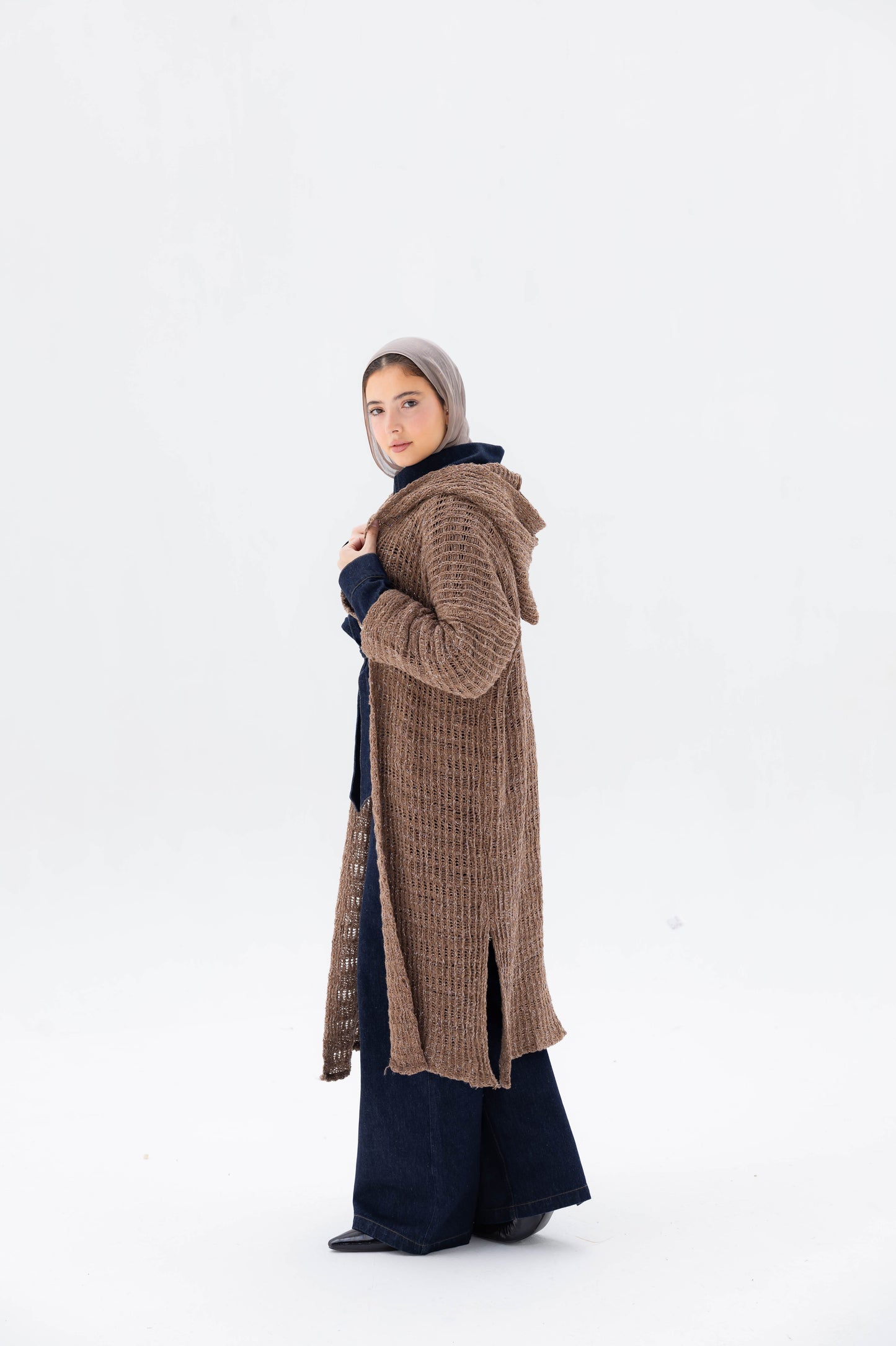 Twilight Knit Cardigan in Shimmer Brown