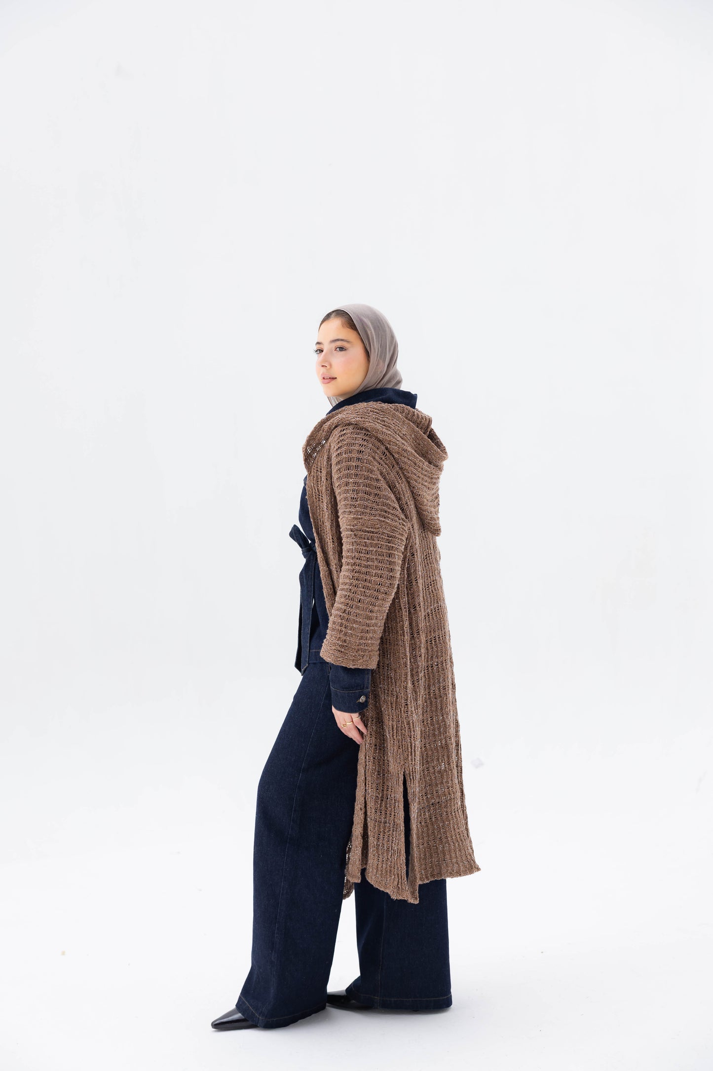 Twilight Knit Cardigan in Shimmer Brown