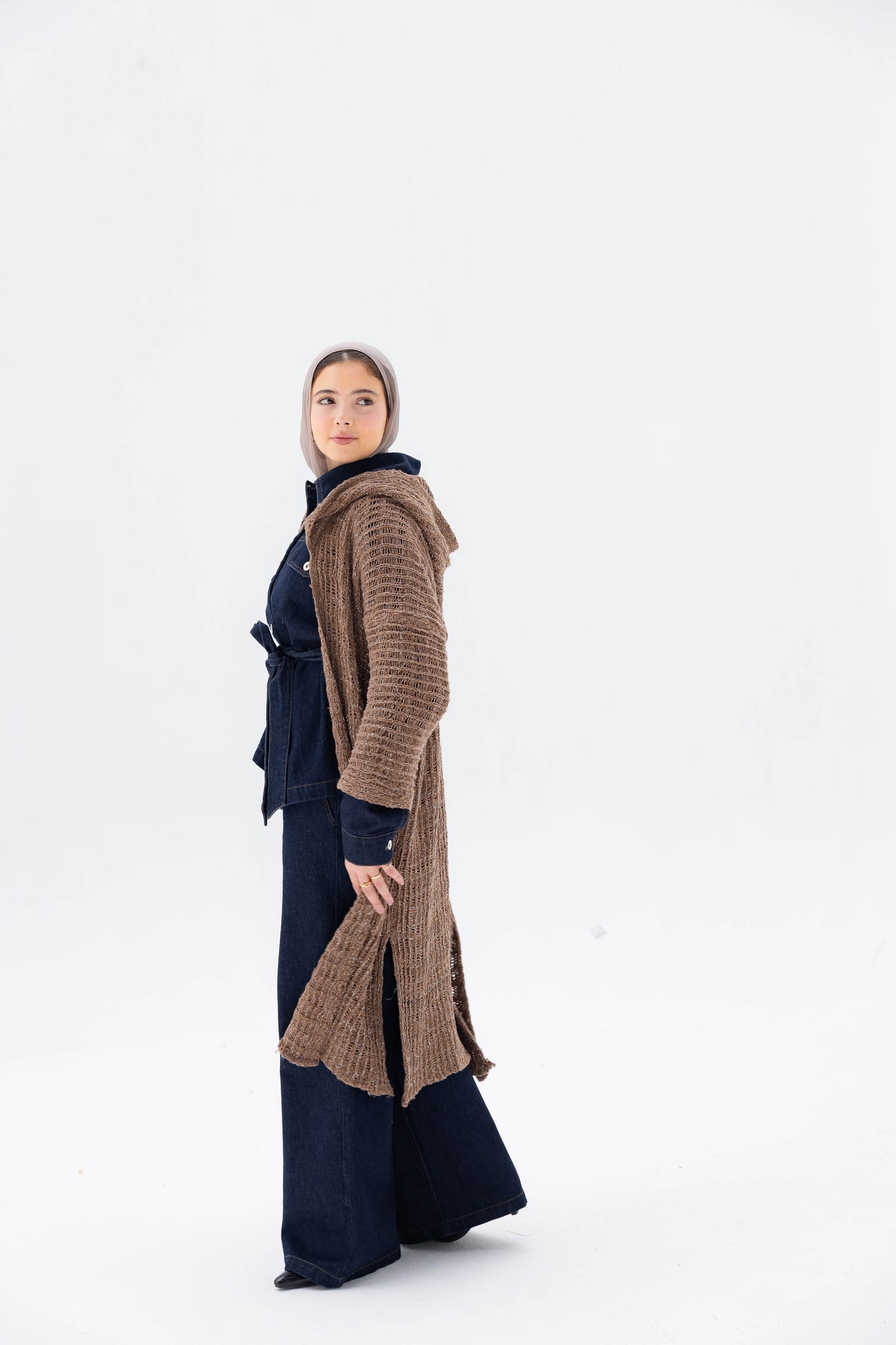 Twilight Knit Cardigan in Shimmer Brown