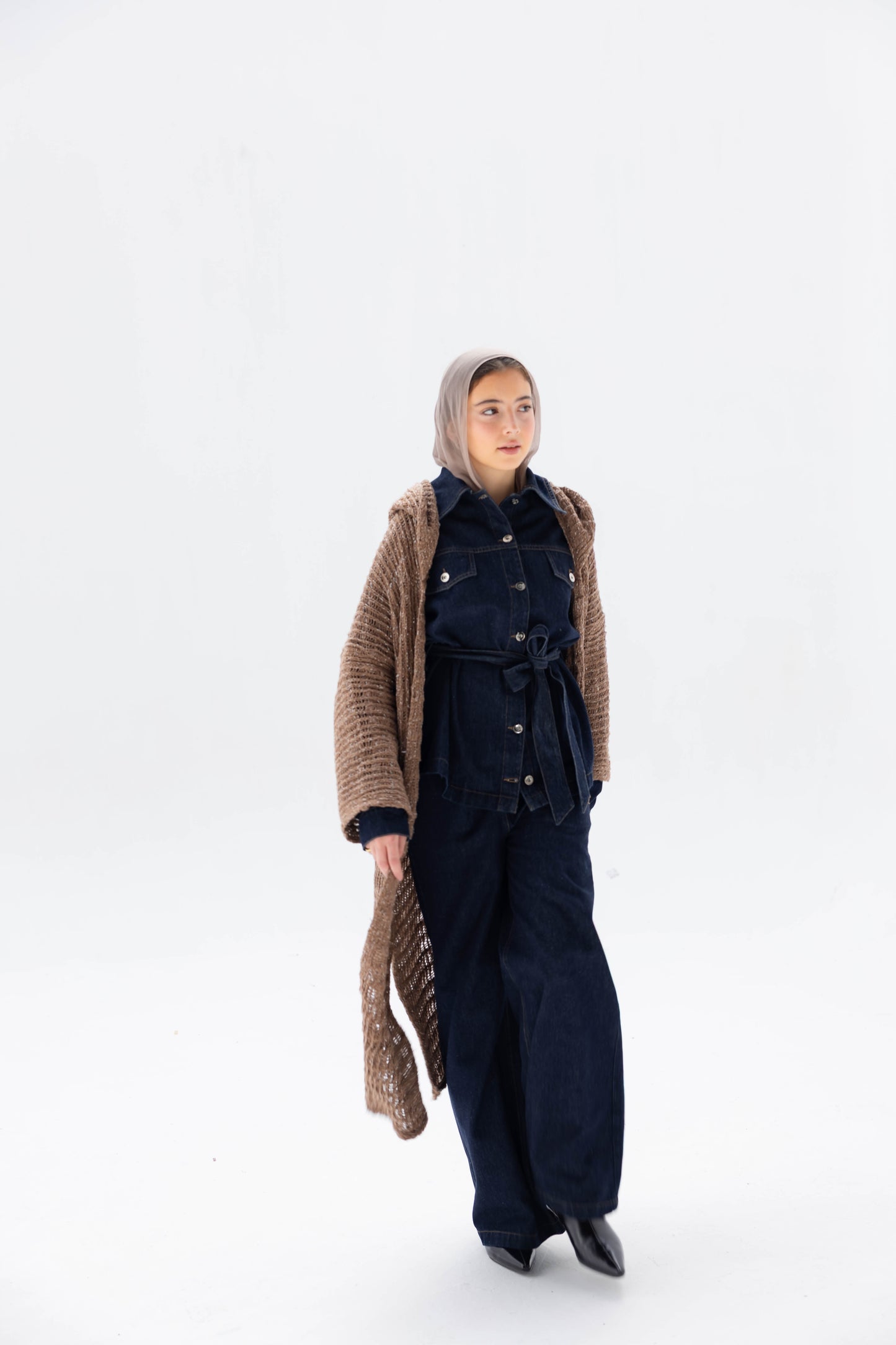 Twilight Knit Cardigan in Shimmer Brown