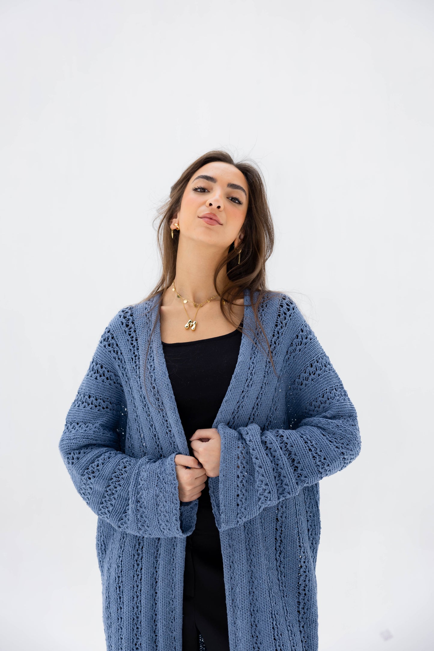 Softline Knit Cardigan in Blue