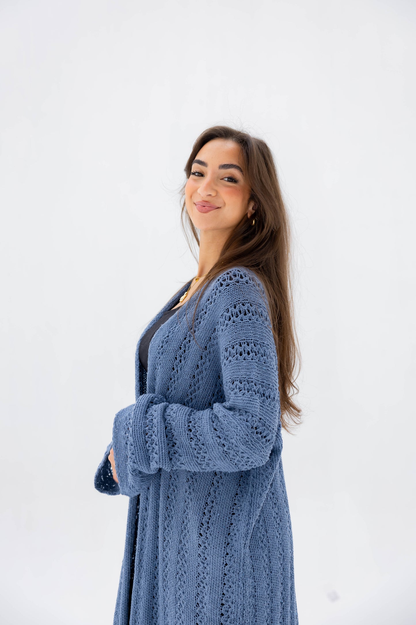 Softline Knit Cardigan in Blue