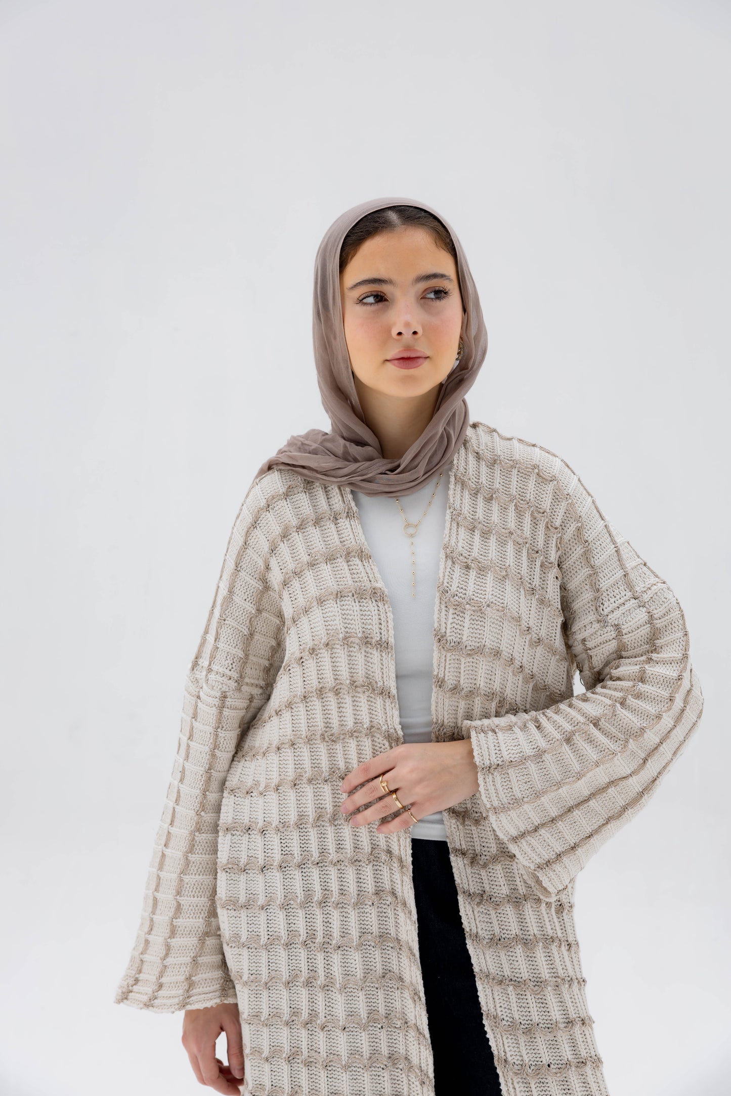 Horizon Glow Cardigan in Tan