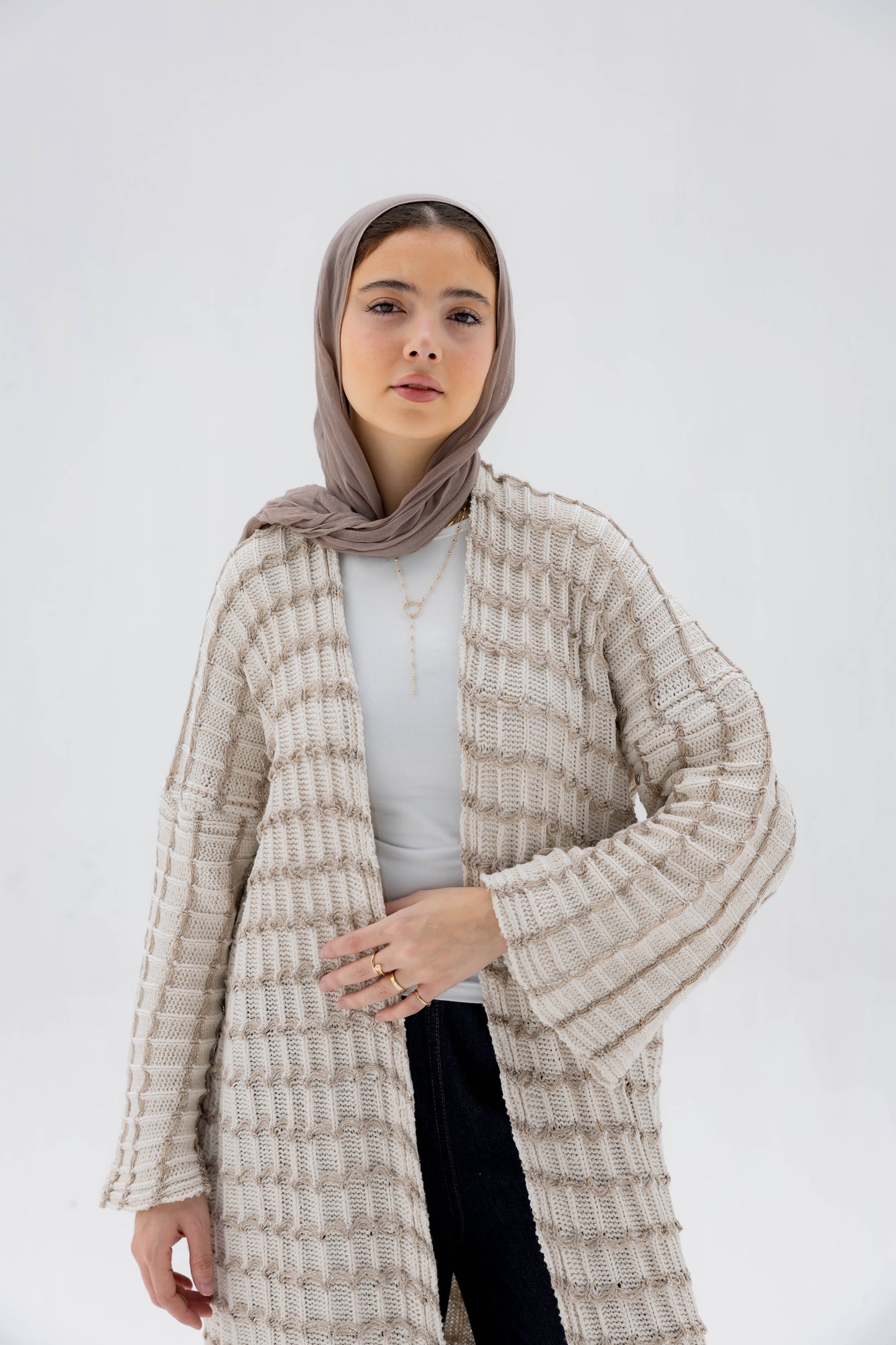 Horizon Glow Cardigan in Tan