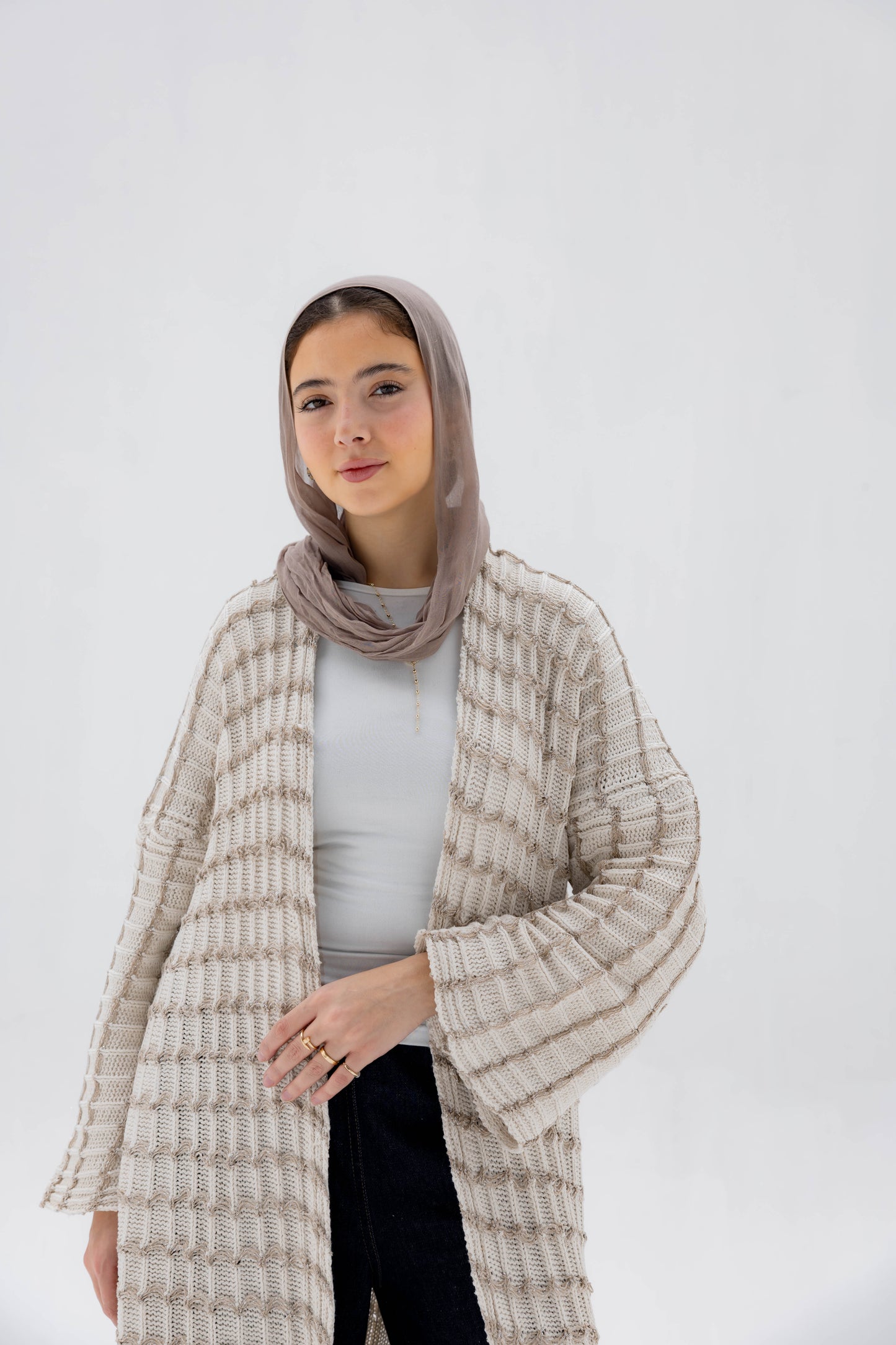 Horizon Glow Cardigan in Tan
