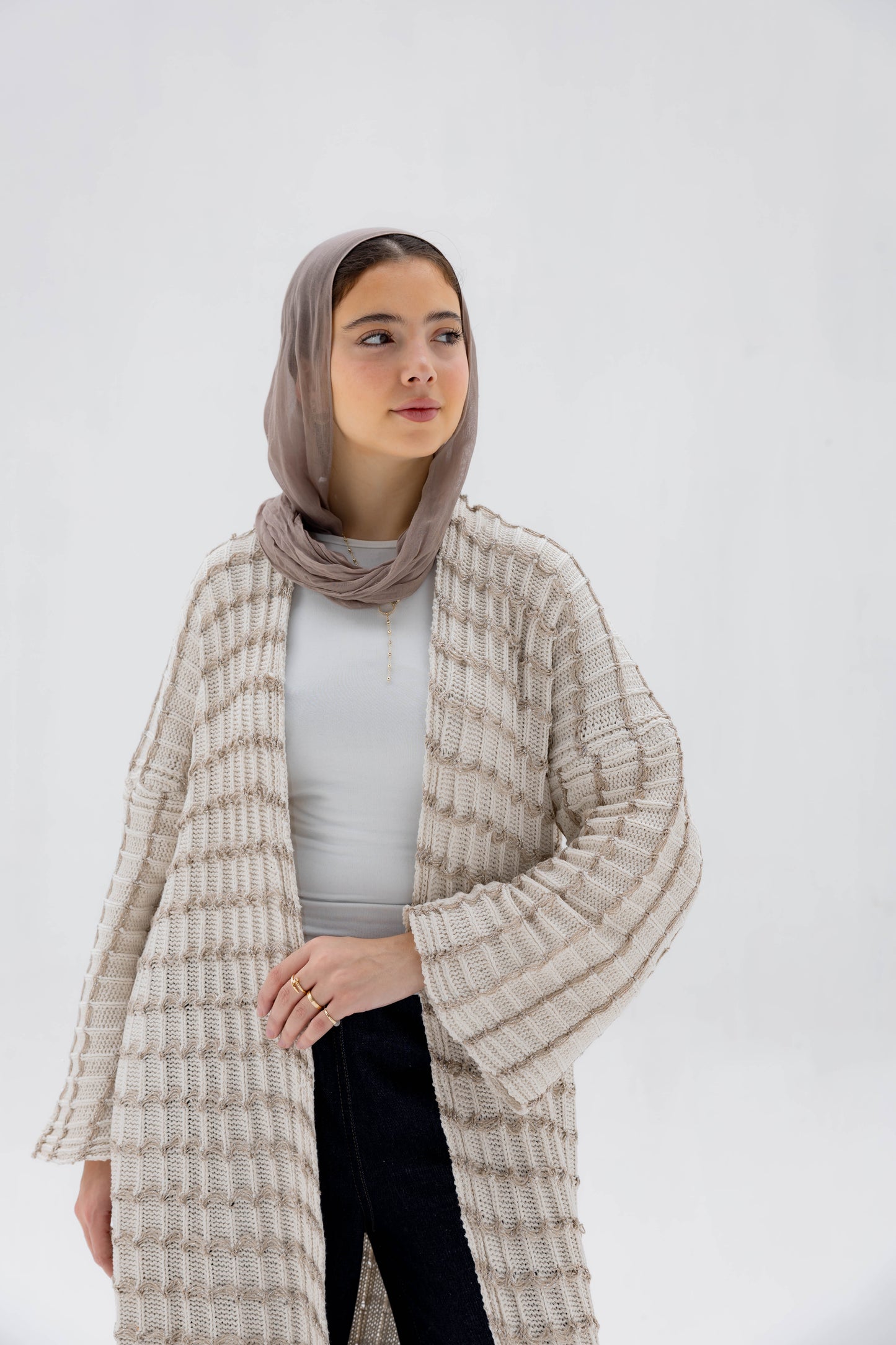 Horizon Glow Cardigan in Tan