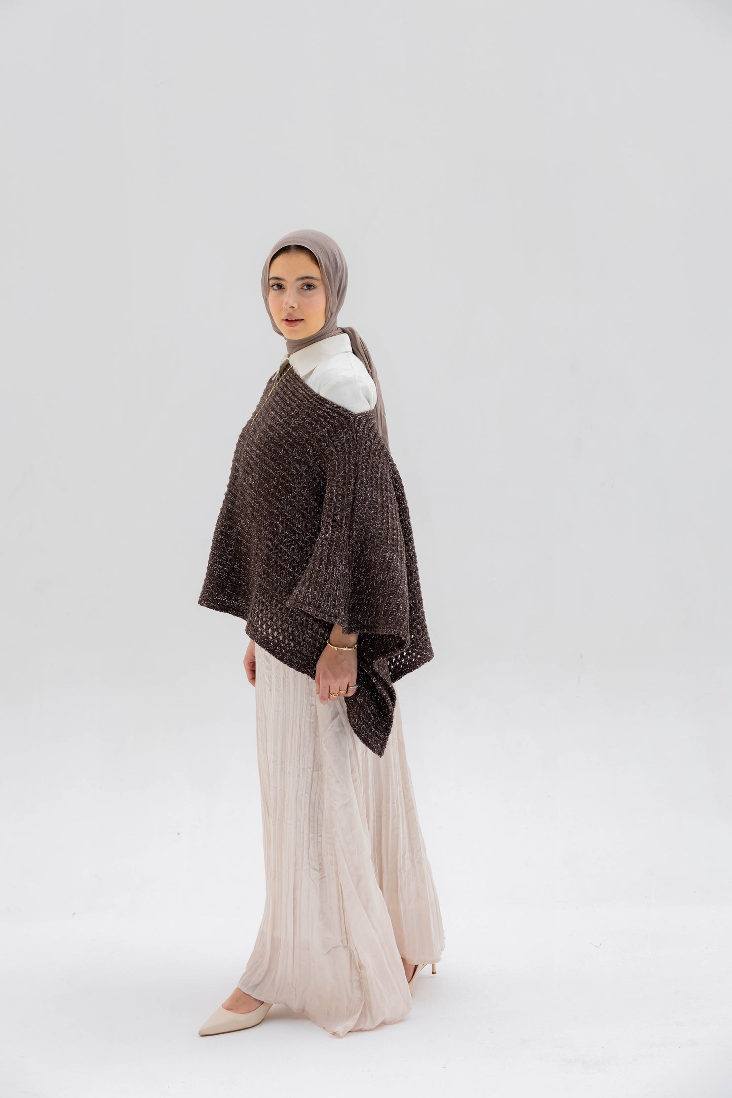 Moonlit Cape in Shimmer Brown