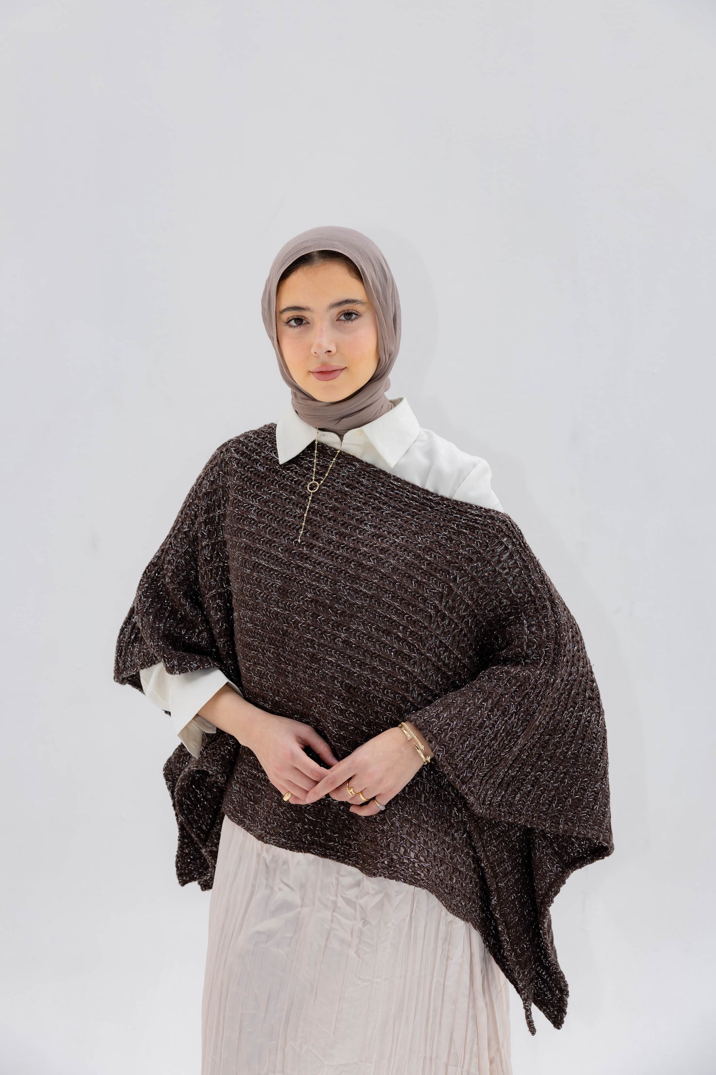 Moonlit Cape in Shimmer Brown
