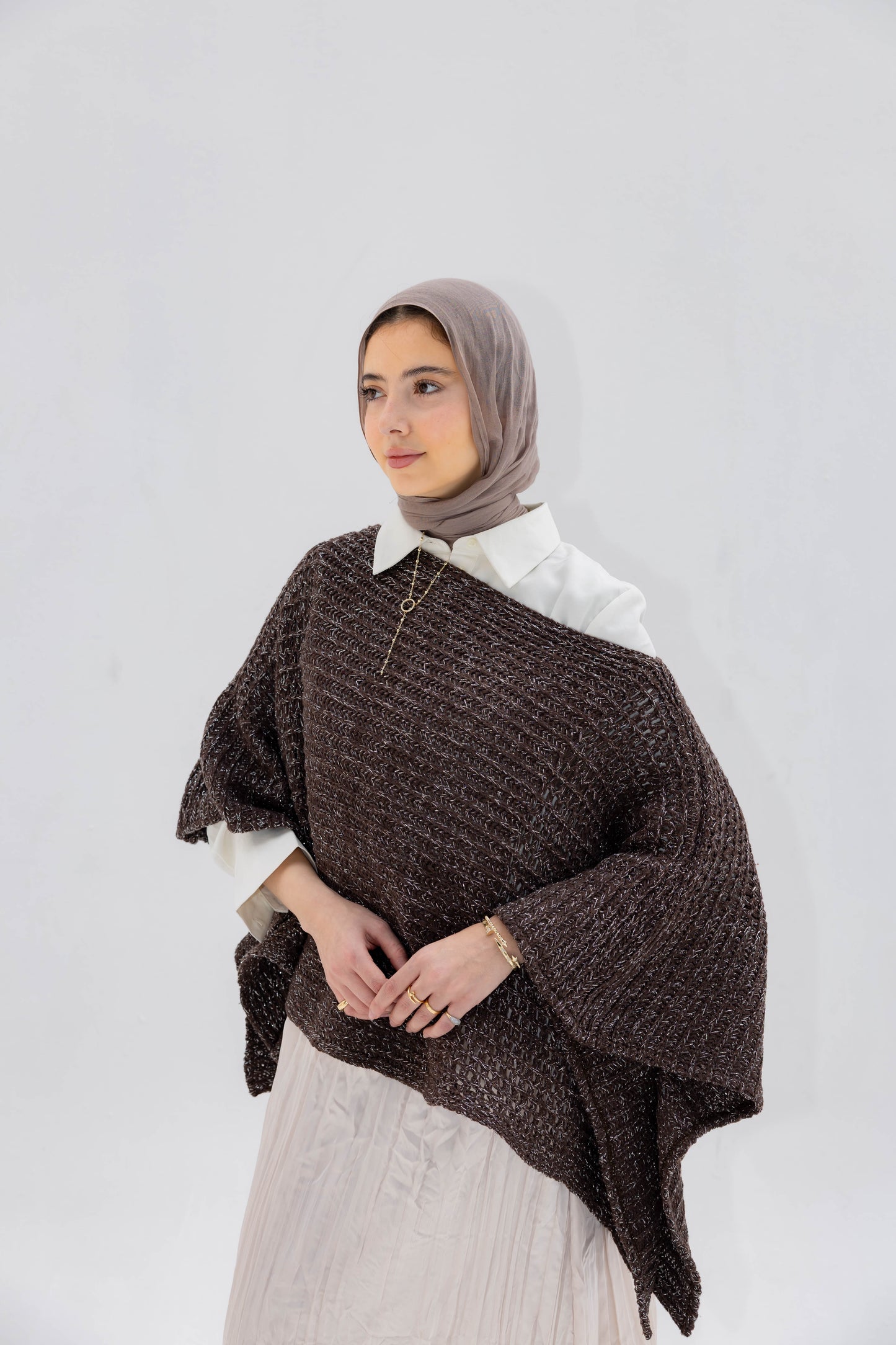 Moonlit Cape in Shimmer Brown