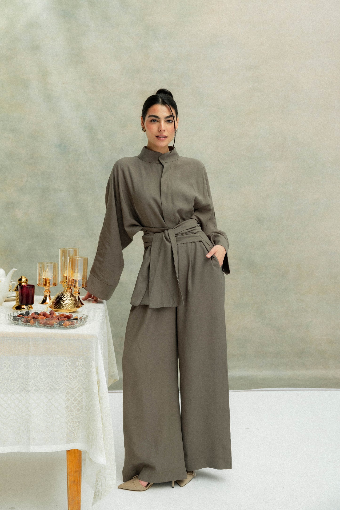 (PRE-ORDER) Valore Wrap Jumpsuit in Olive