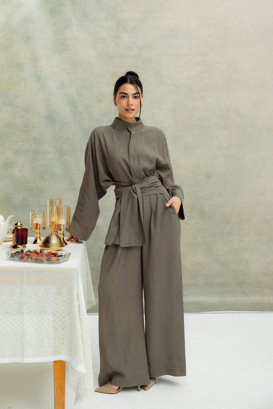 (PRE-ORDER) Valore Wrap Jumpsuit in Olive