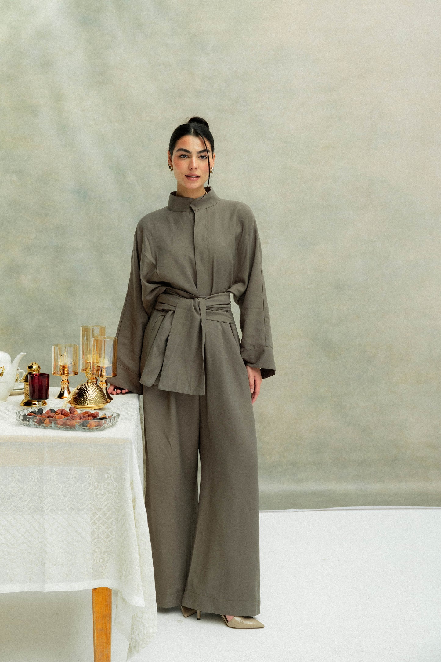 (PRE-ORDER) Valore Wrap Jumpsuit in Olive