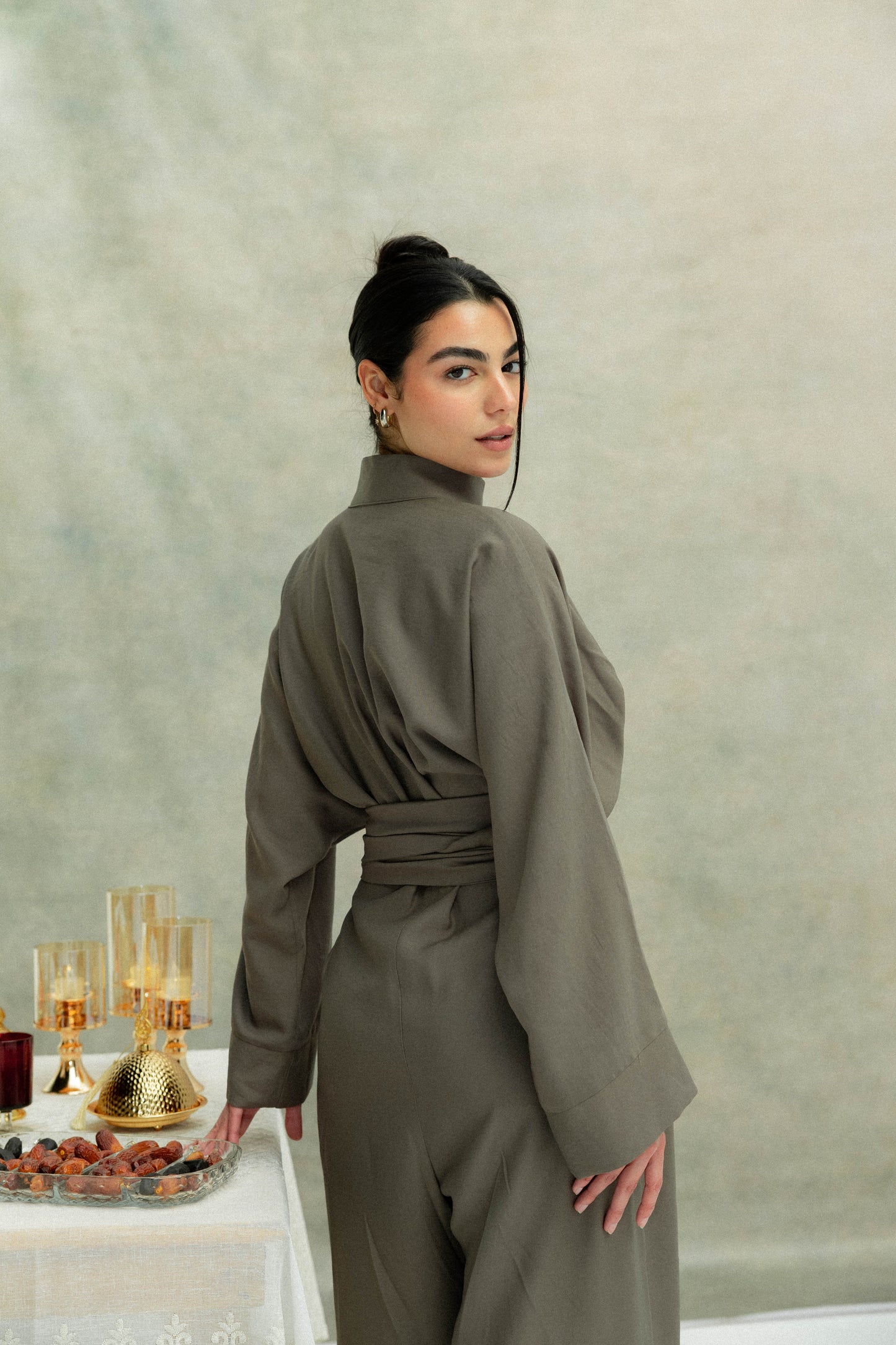 (PRE-ORDER) Valore Wrap Jumpsuit in Olive