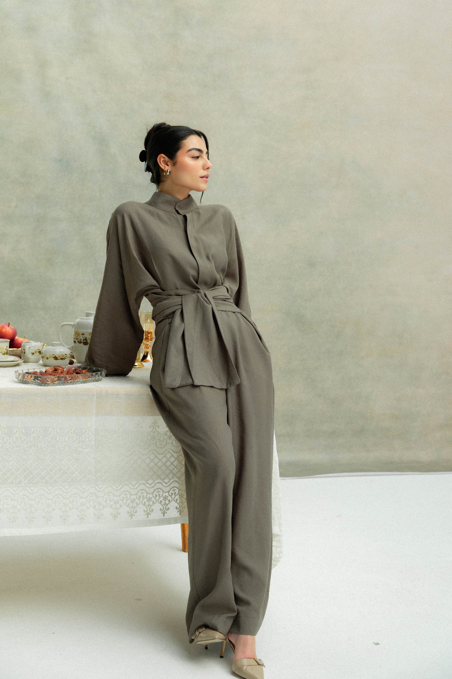 (PRE-ORDER) Valore Wrap Jumpsuit in Olive