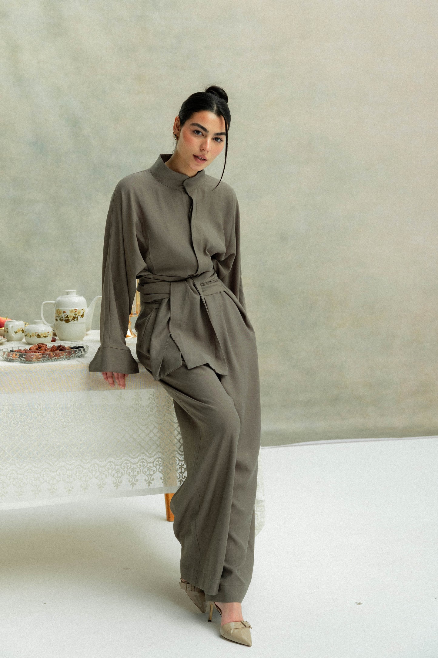(PRE-ORDER) Valore Wrap Jumpsuit in Olive
