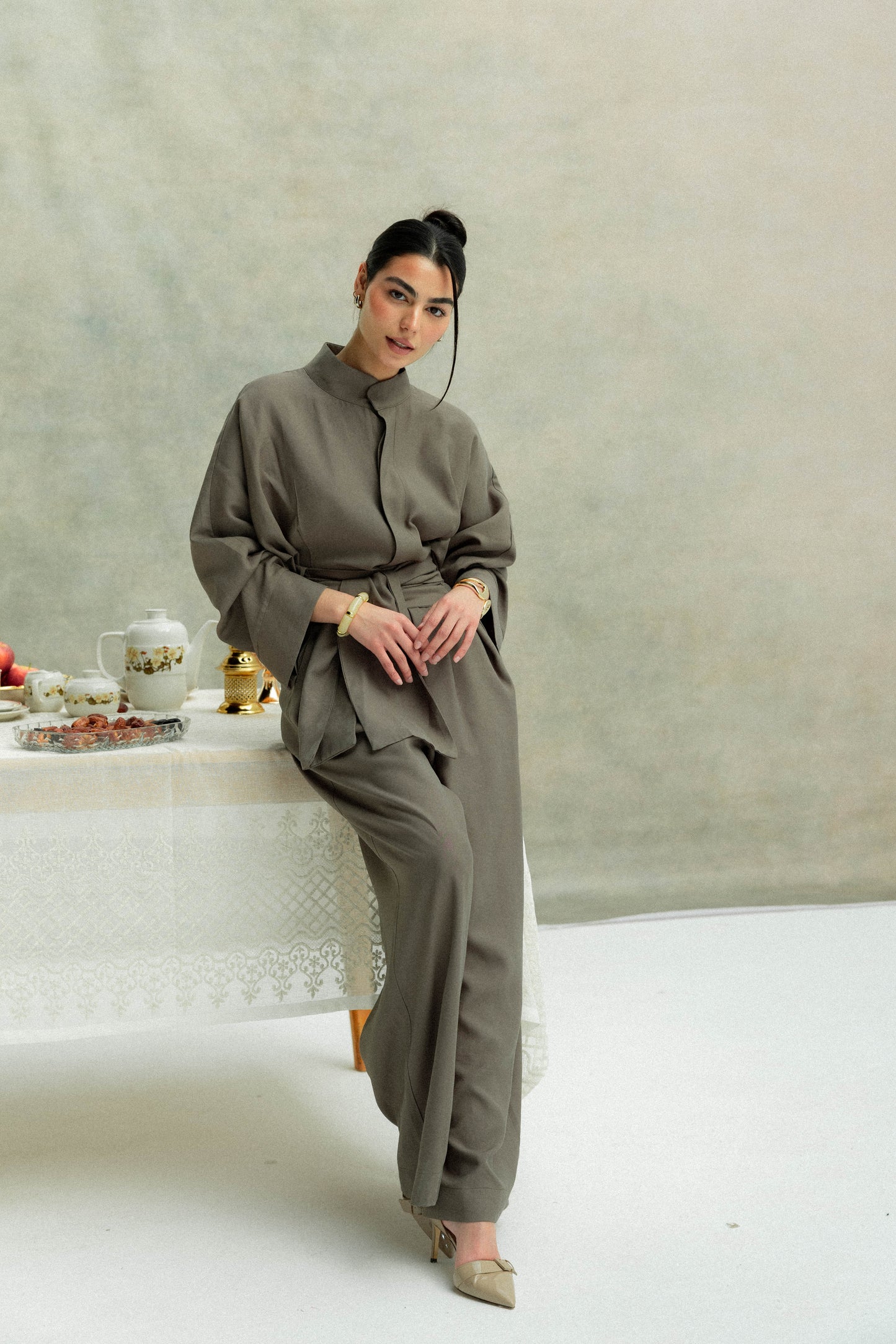 (PRE-ORDER) Valore Wrap Jumpsuit in Olive