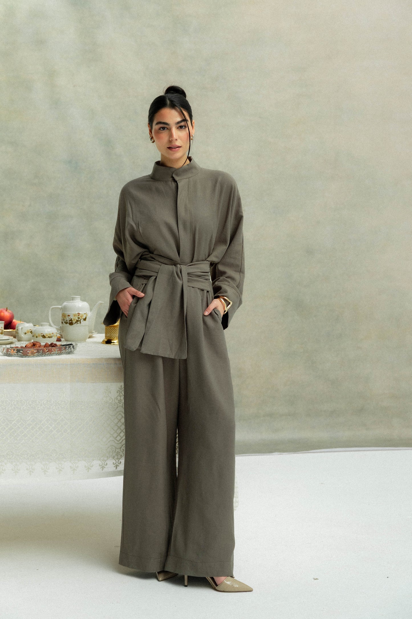 (PRE-ORDER) Valore Wrap Jumpsuit in Olive