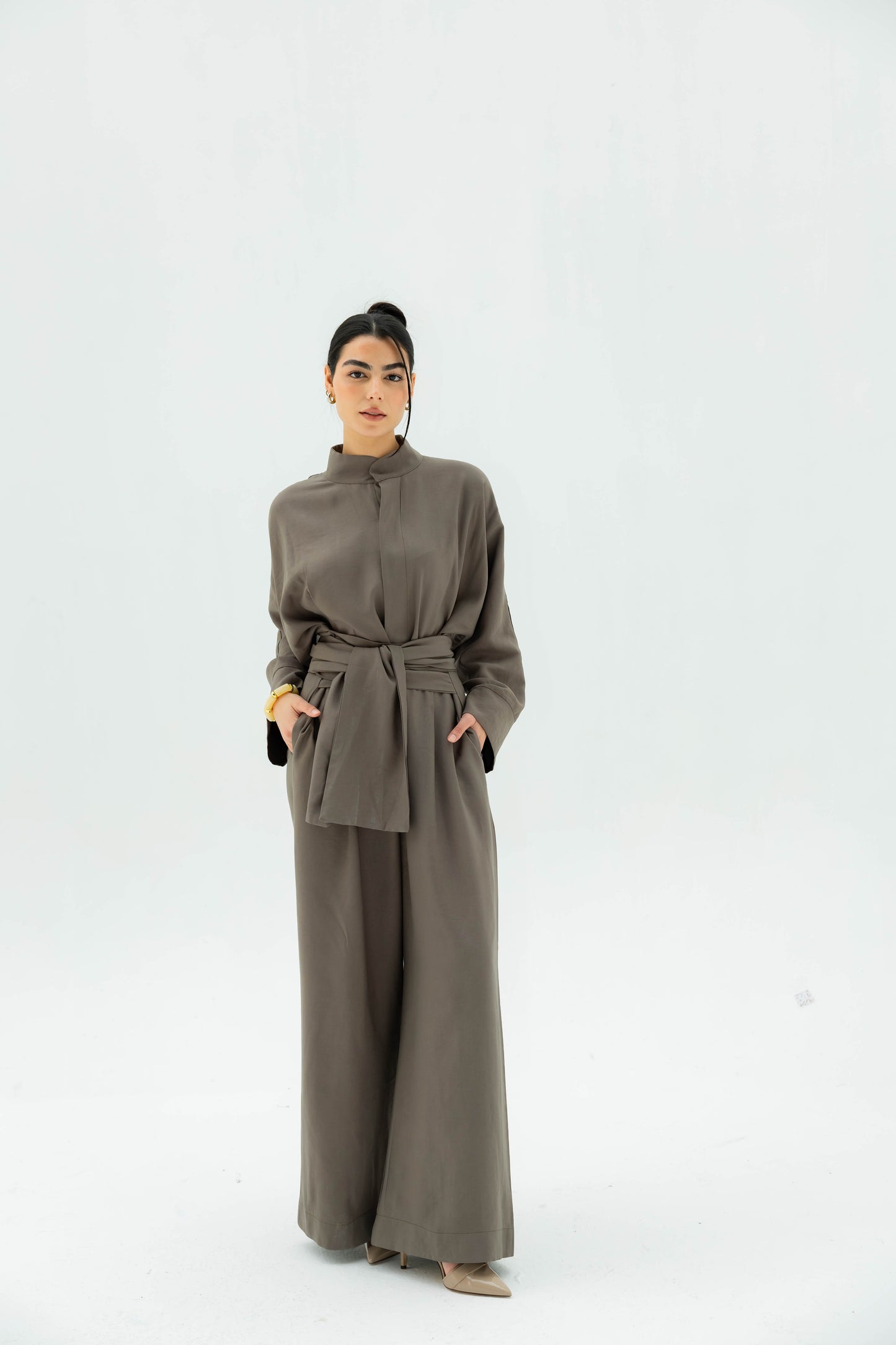 (PRE-ORDER) Valore Wrap Jumpsuit in Olive