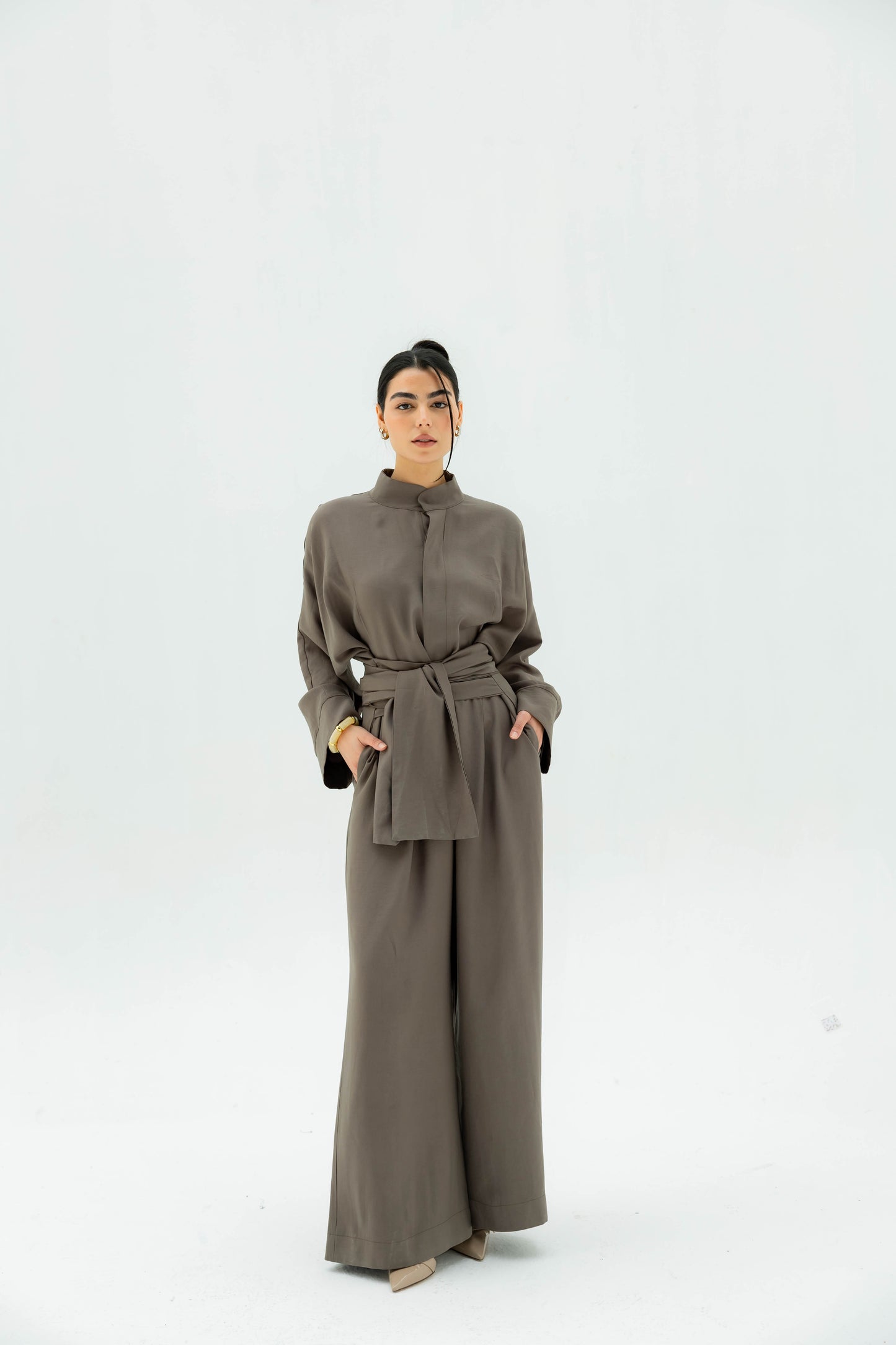 (PRE-ORDER) Valore Wrap Jumpsuit in Olive