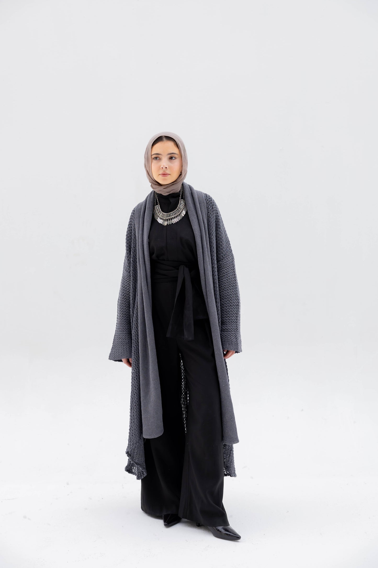 The Haze Cardigan in Stone Gray