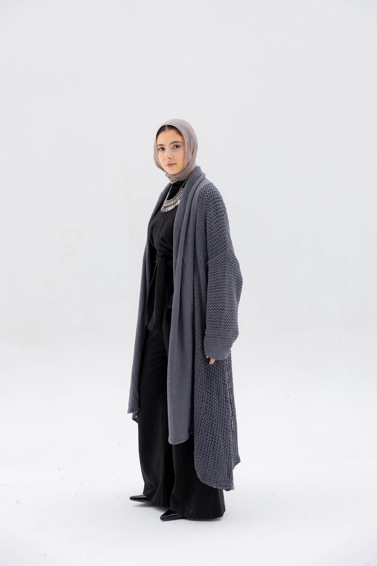 The Haze Cardigan in Stone Gray