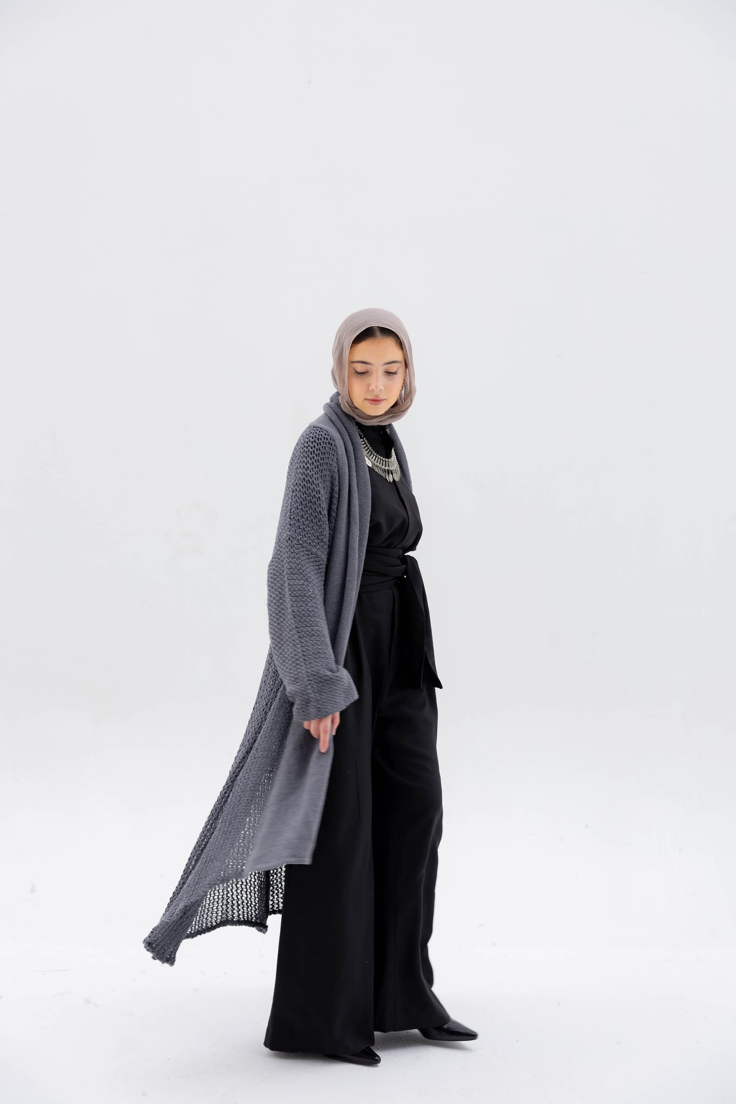 The Haze Cardigan in Stone Gray