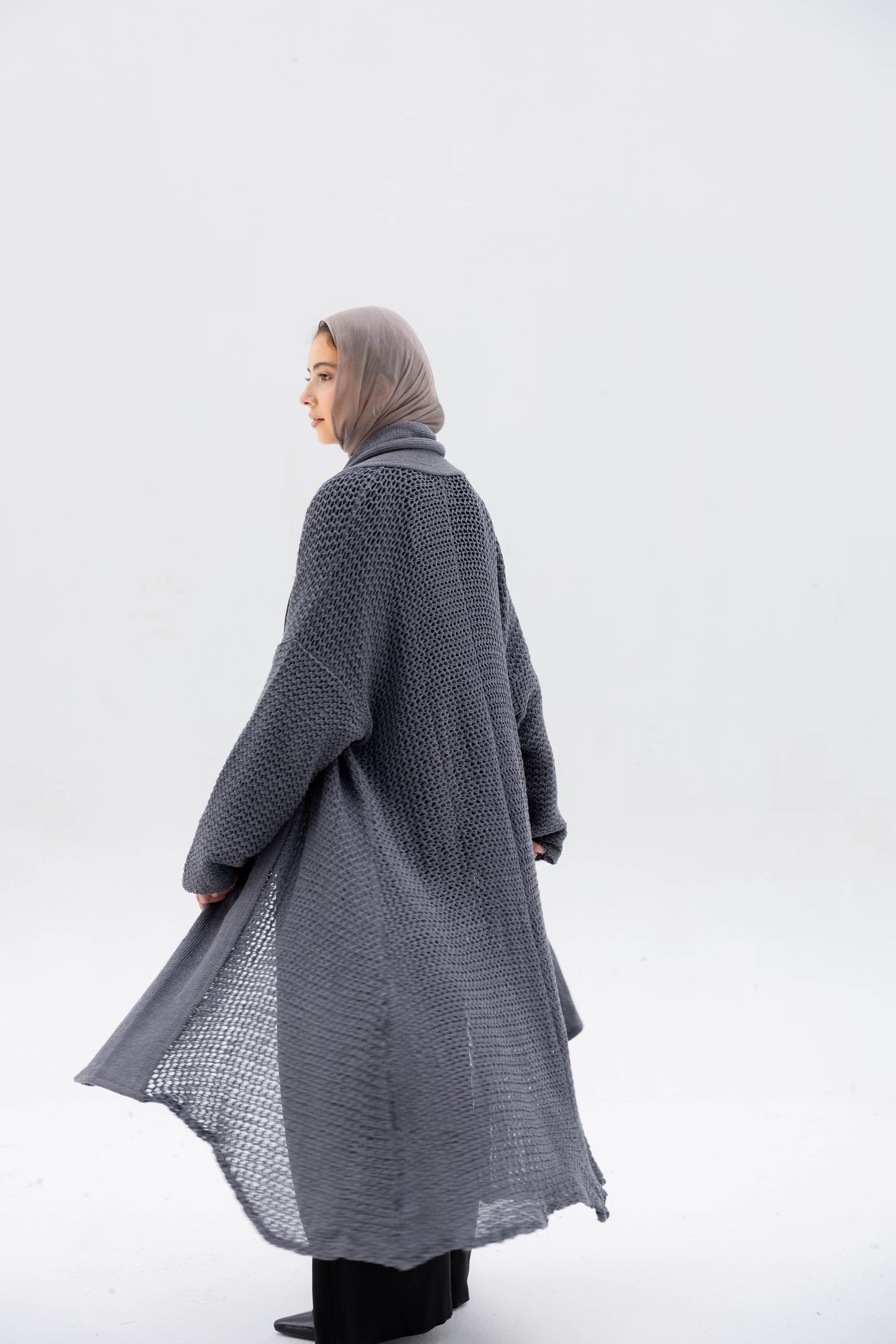 The Haze Cardigan in Stone Gray