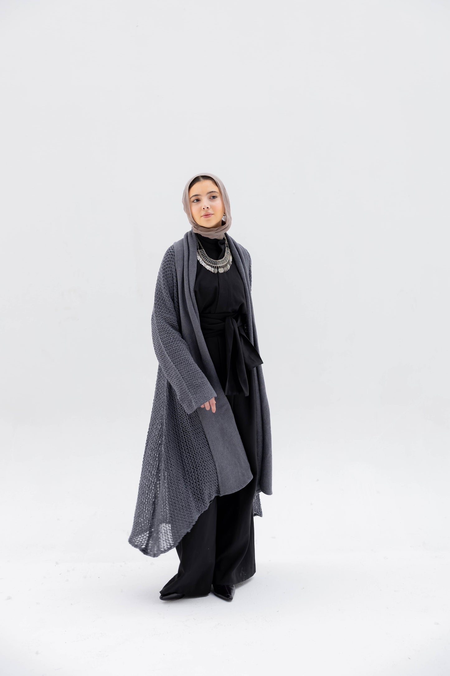 The Haze Cardigan in Stone Gray