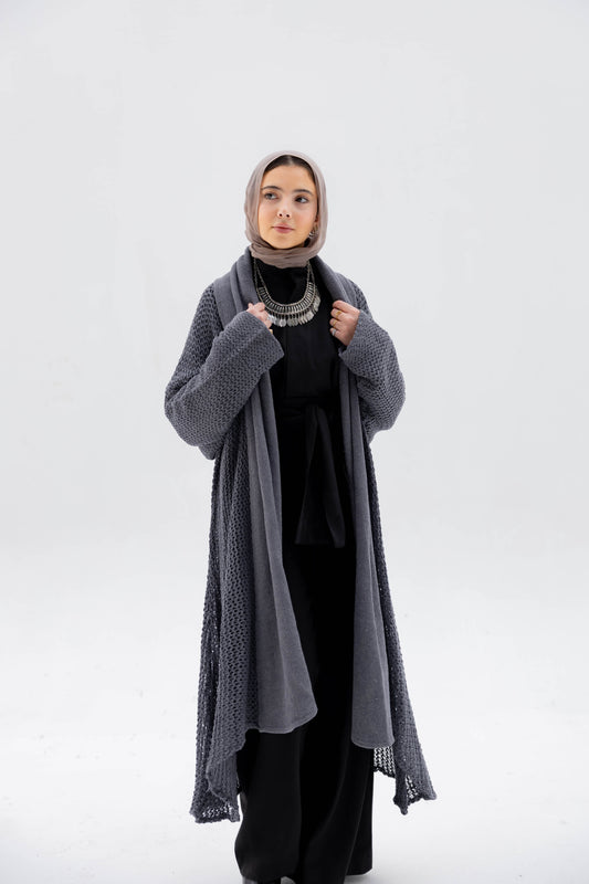The Haze Cardigan in Stone Gray