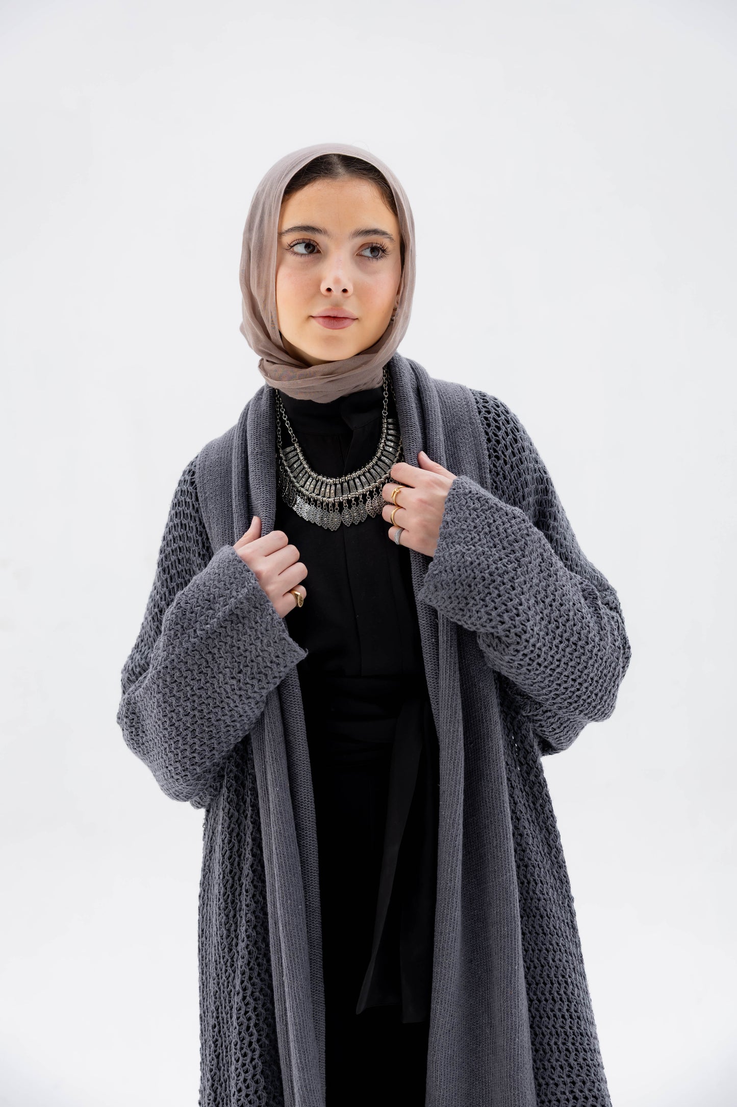 The Haze Cardigan in Stone Gray