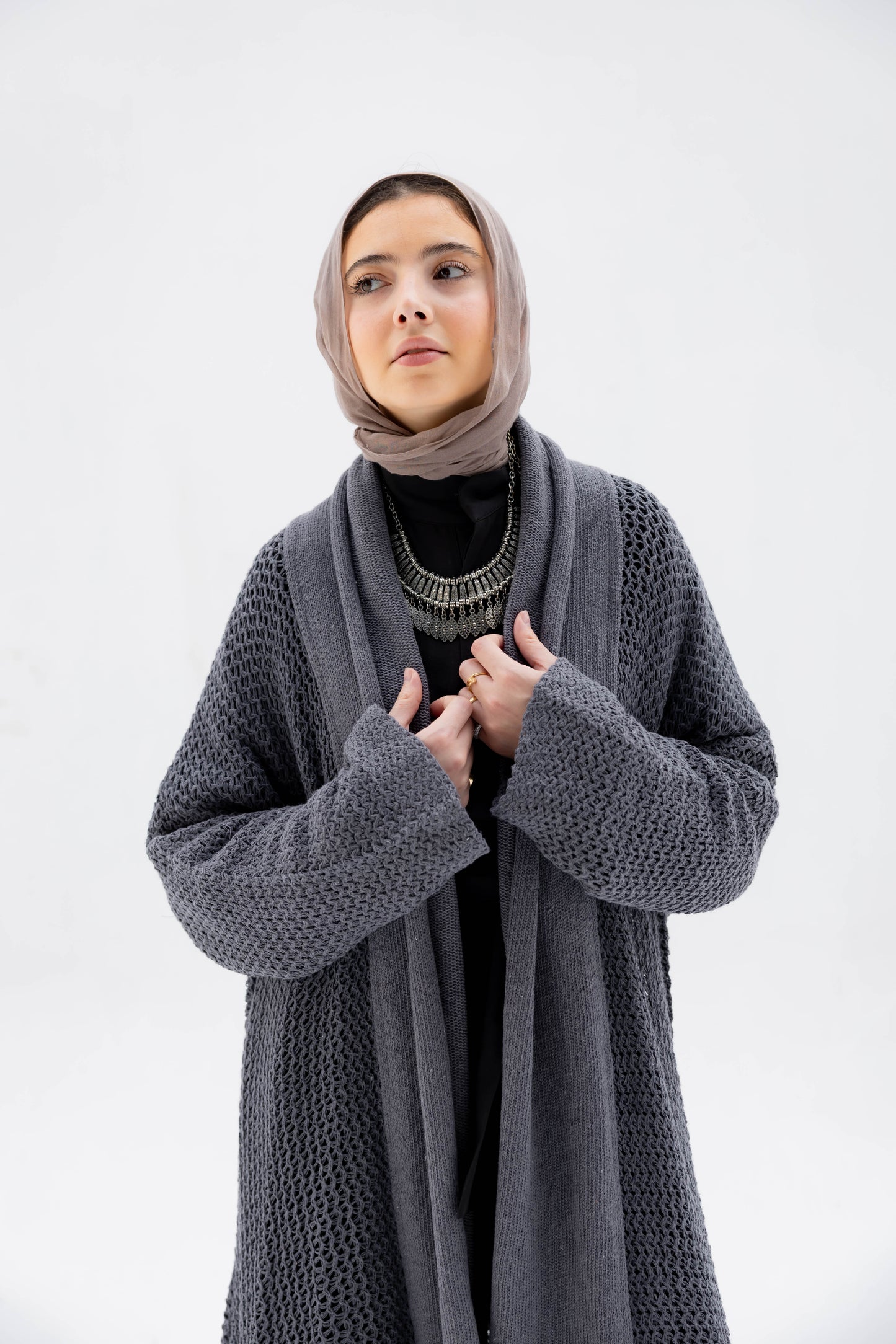 The Haze Cardigan in Stone Gray