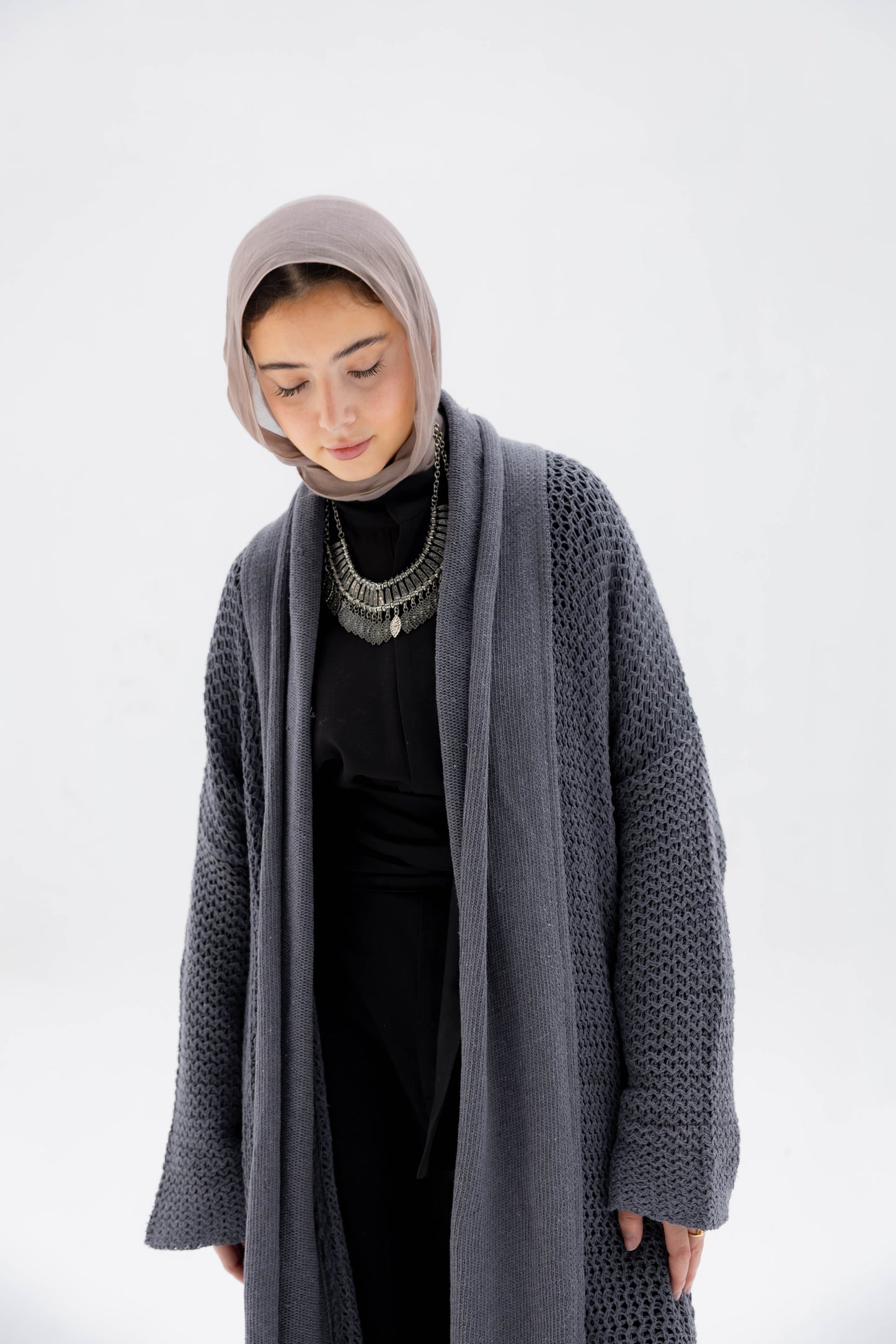 The Haze Cardigan in Stone Gray