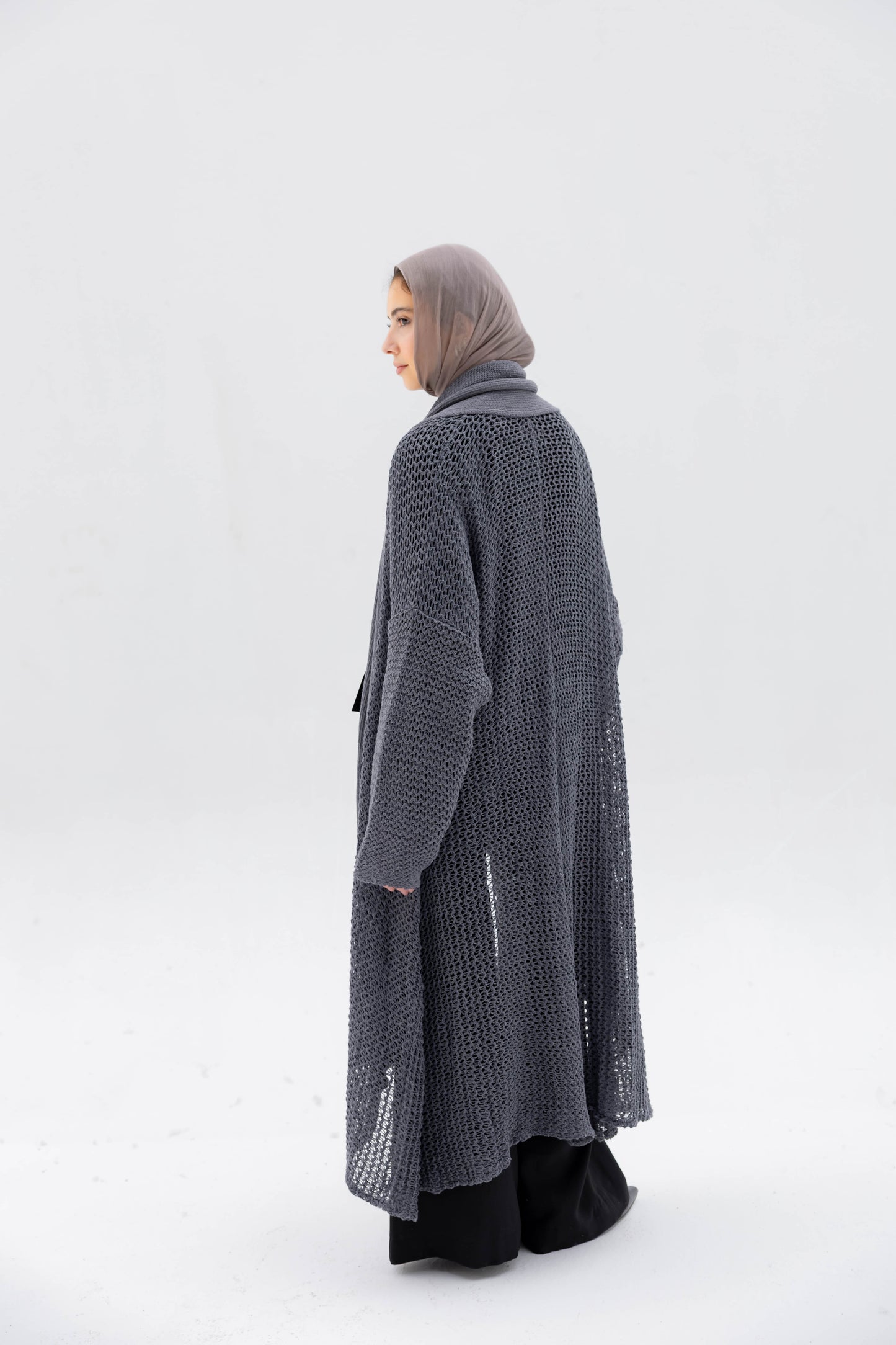 The Haze Cardigan in Stone Gray