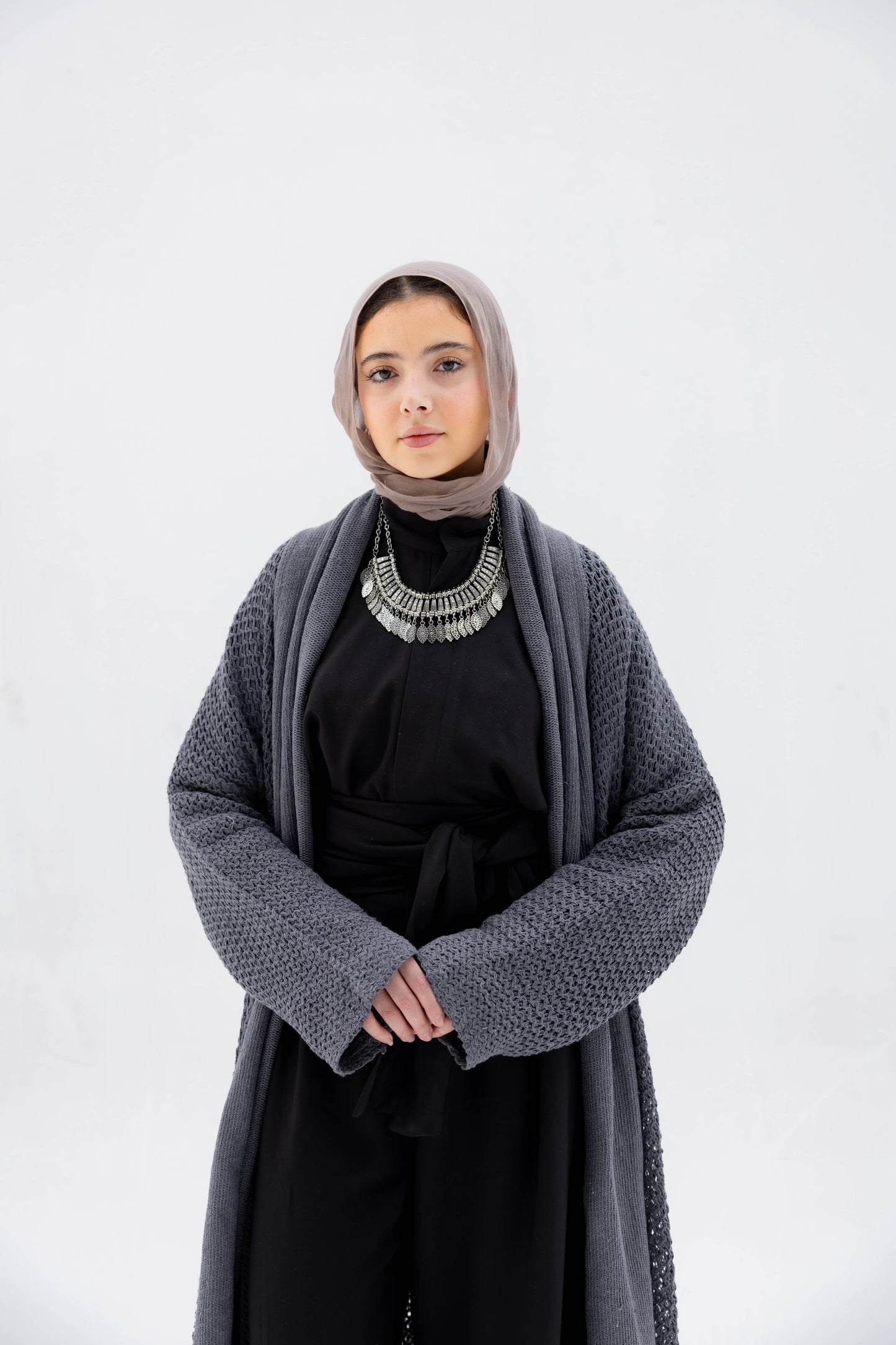 The Haze Cardigan in Stone Gray