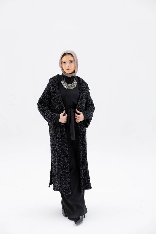 Twilight Knit Cardigan in Shimmer Black