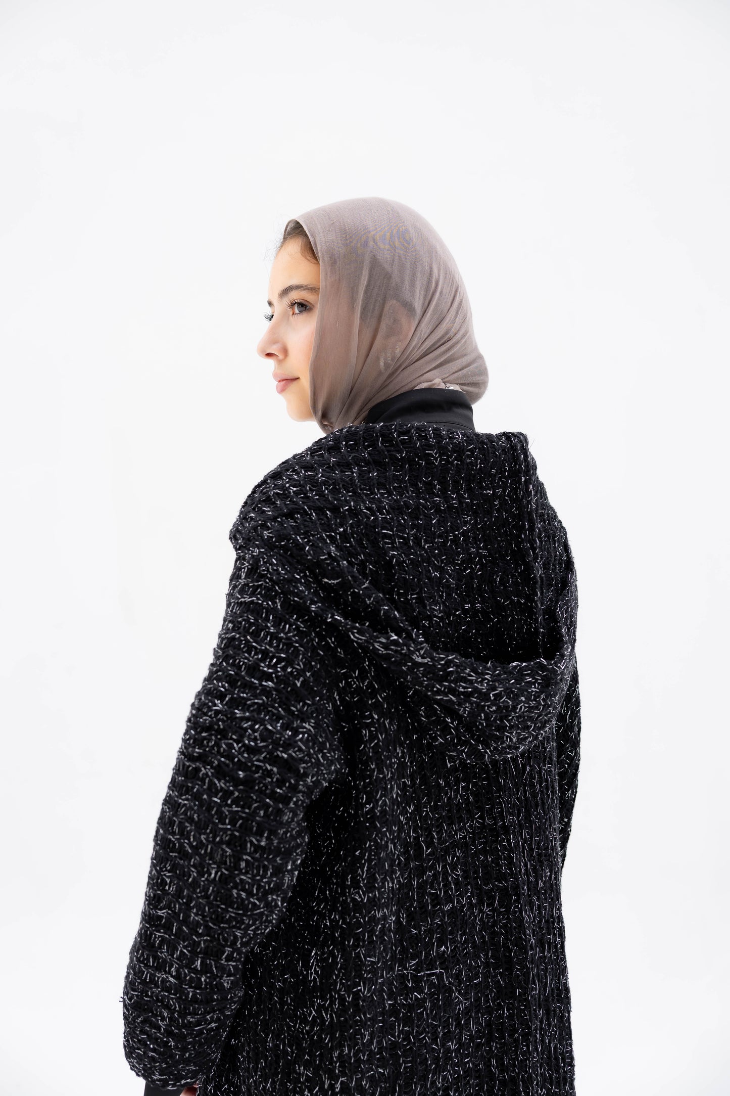 Twilight Knit Cardigan in Shimmer Black
