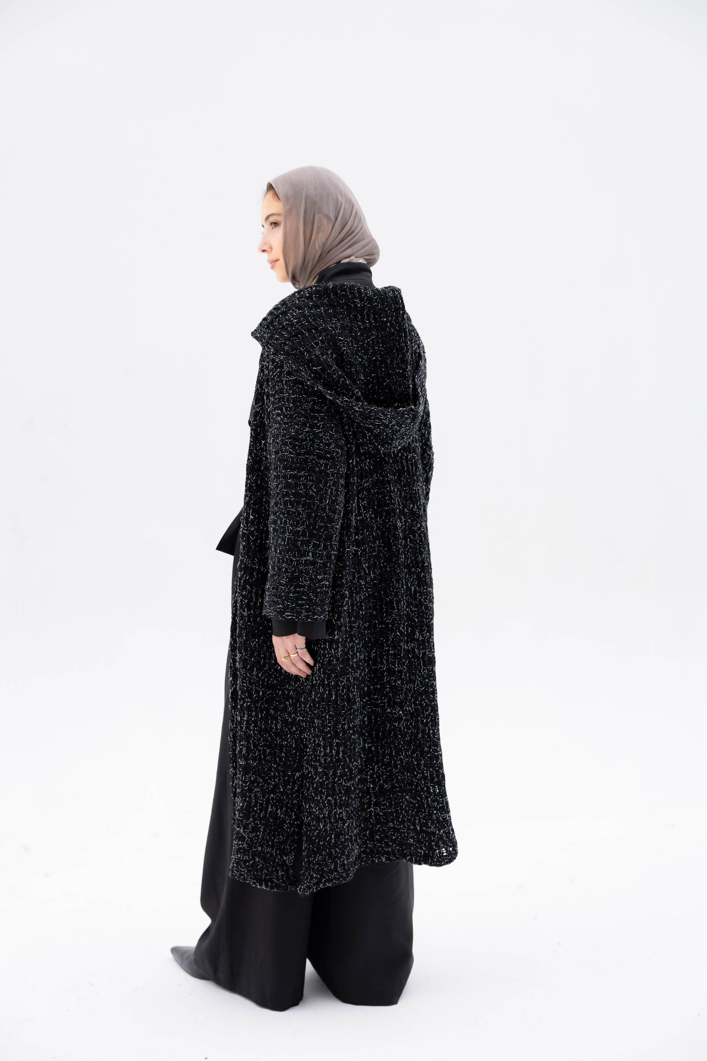 Twilight Knit Cardigan in Shimmer Black