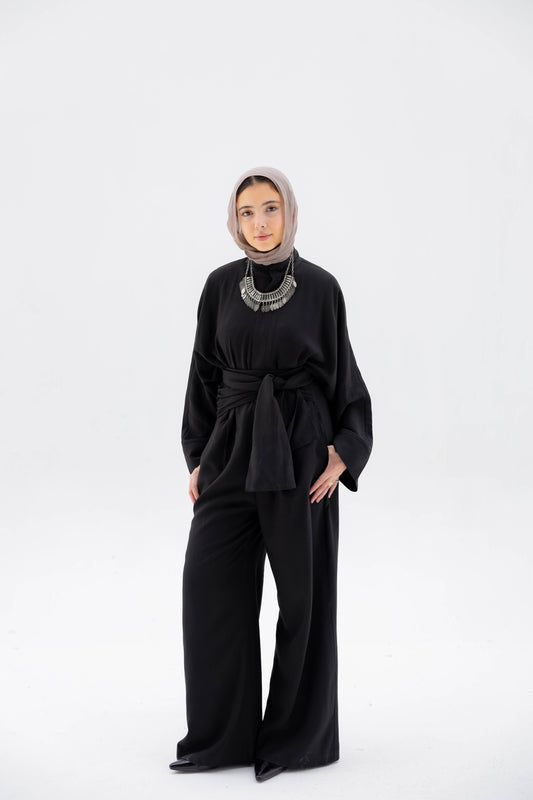 (PRE-ORDER) Valore Wrap Jumpsuit in Black