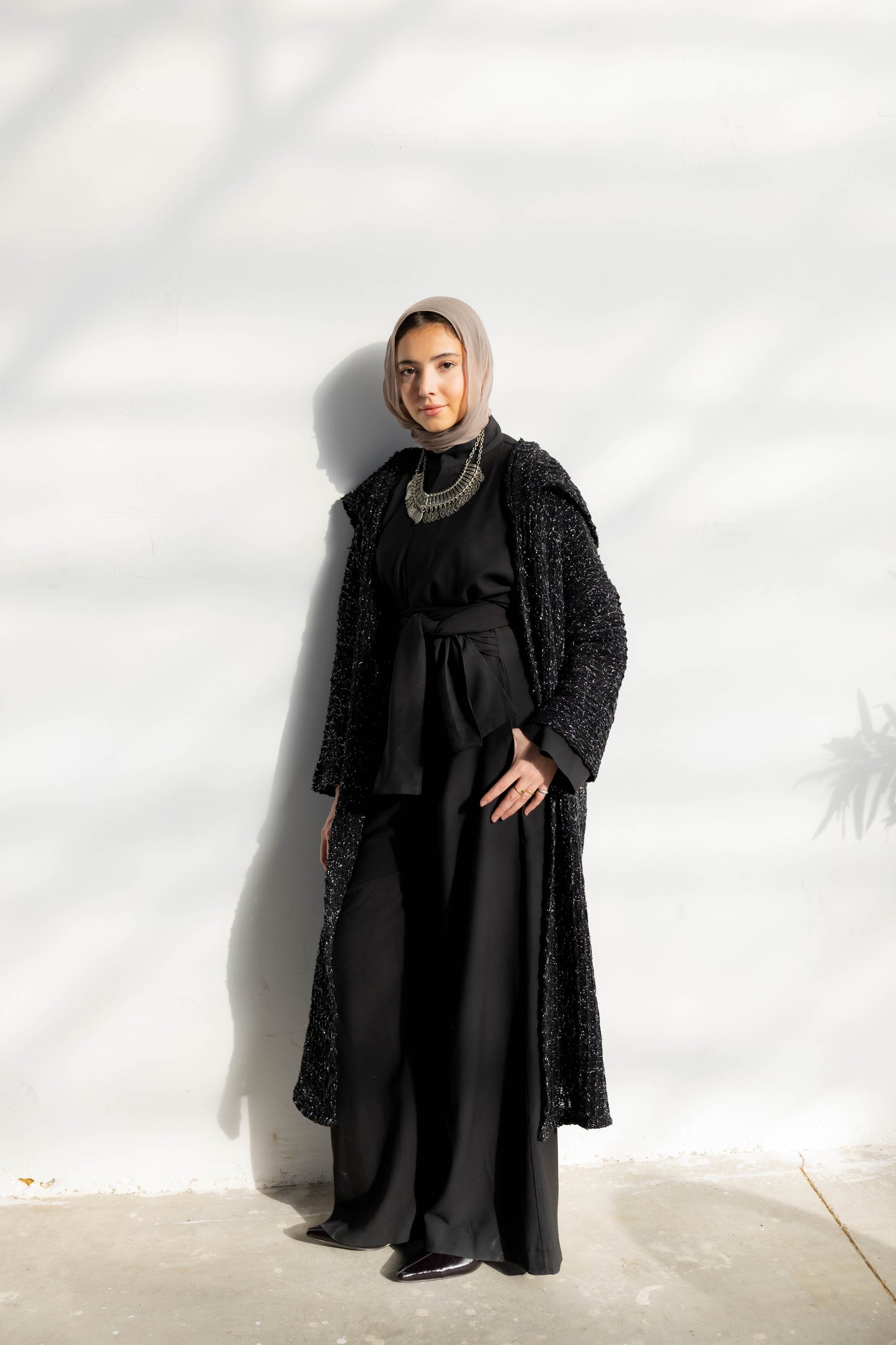 Twilight Knit Cardigan in Shimmer Black