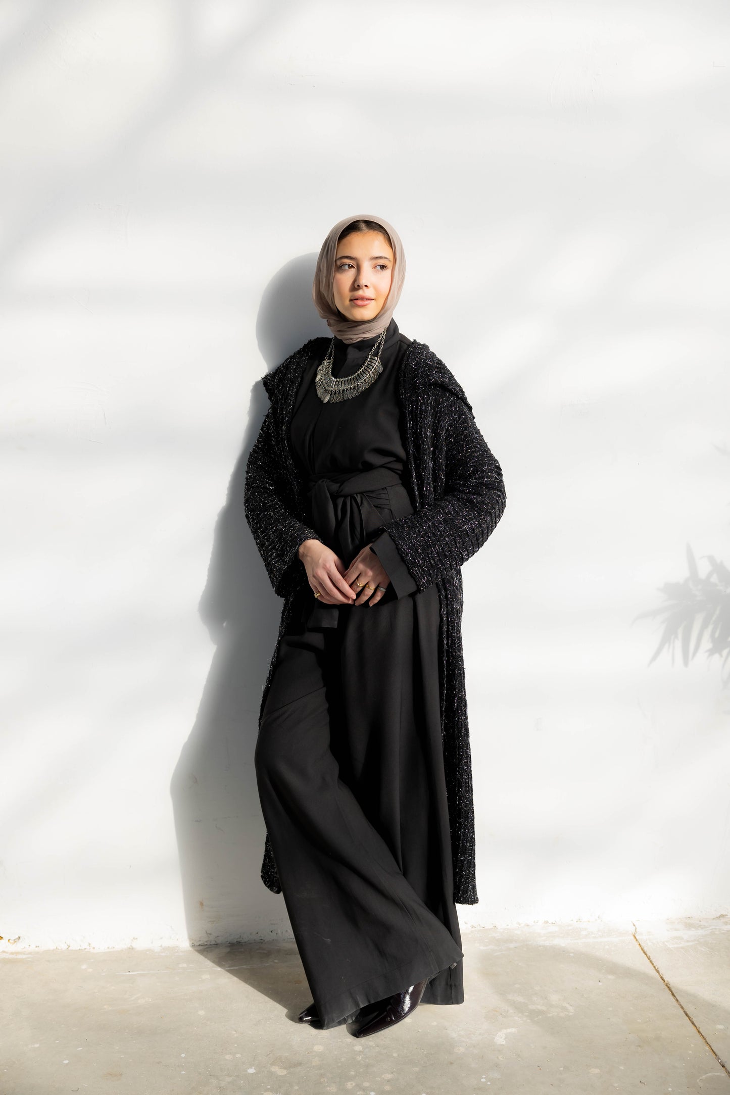 Twilight Knit Cardigan in Shimmer Black