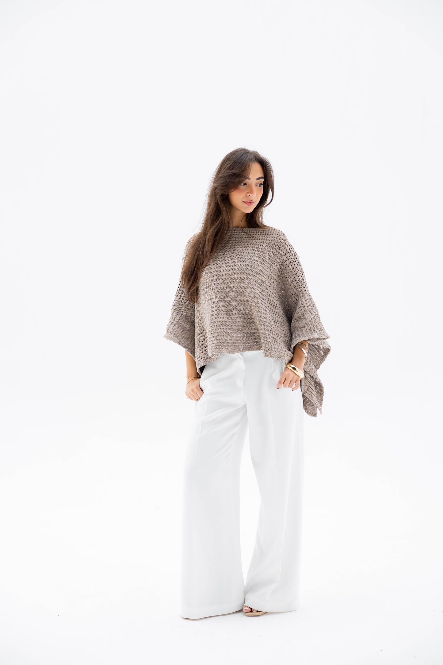 Moonlit Cape in Shimmer Beige