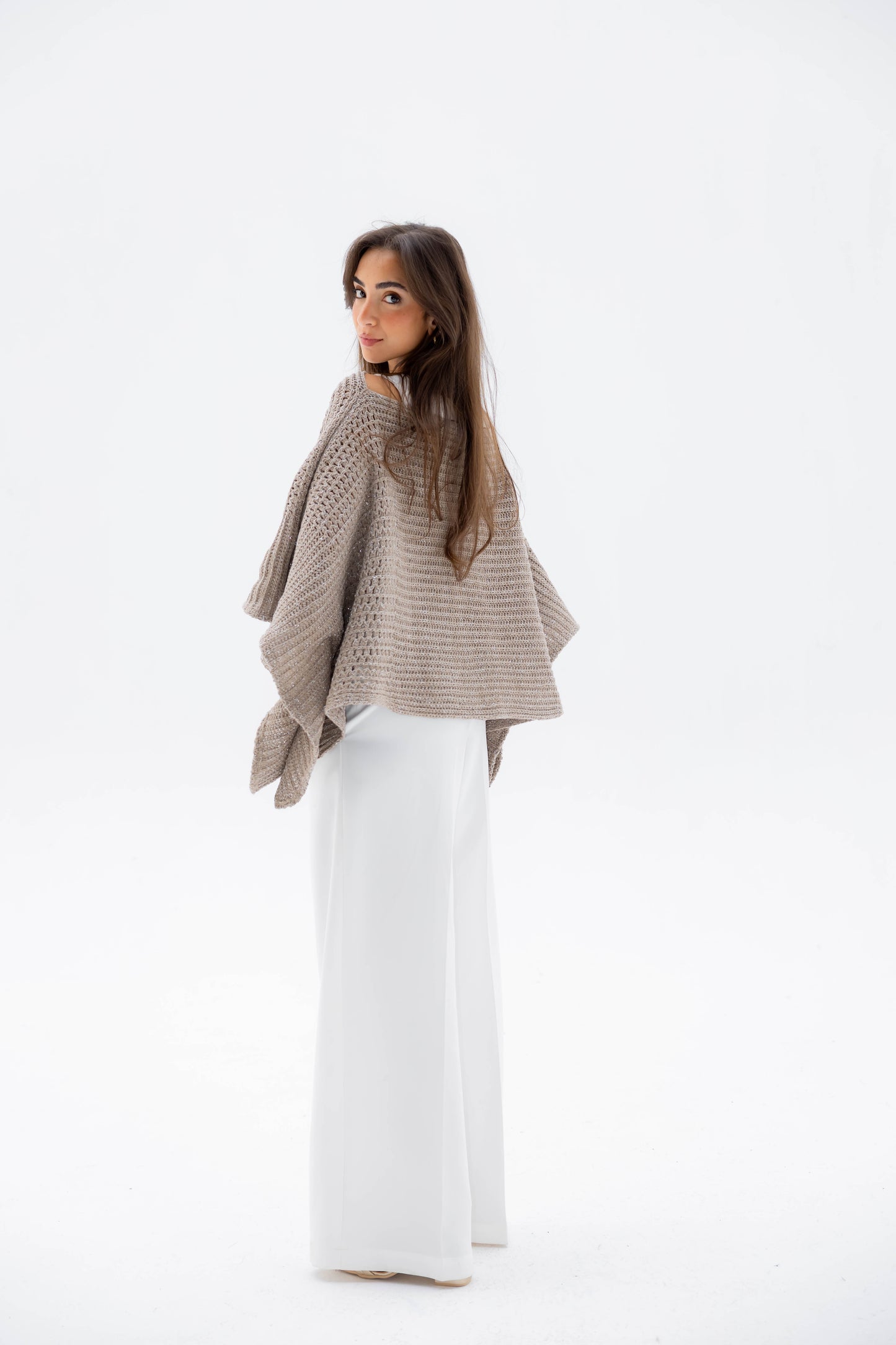 Moonlit Cape in Shimmer Beige