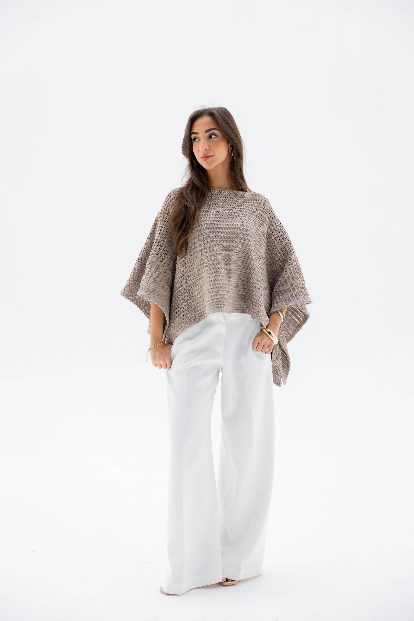Moonlit Cape in Shimmer Beige