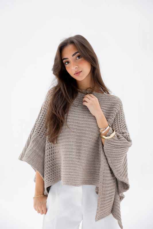 Moonlit Cape in Shimmer Beige