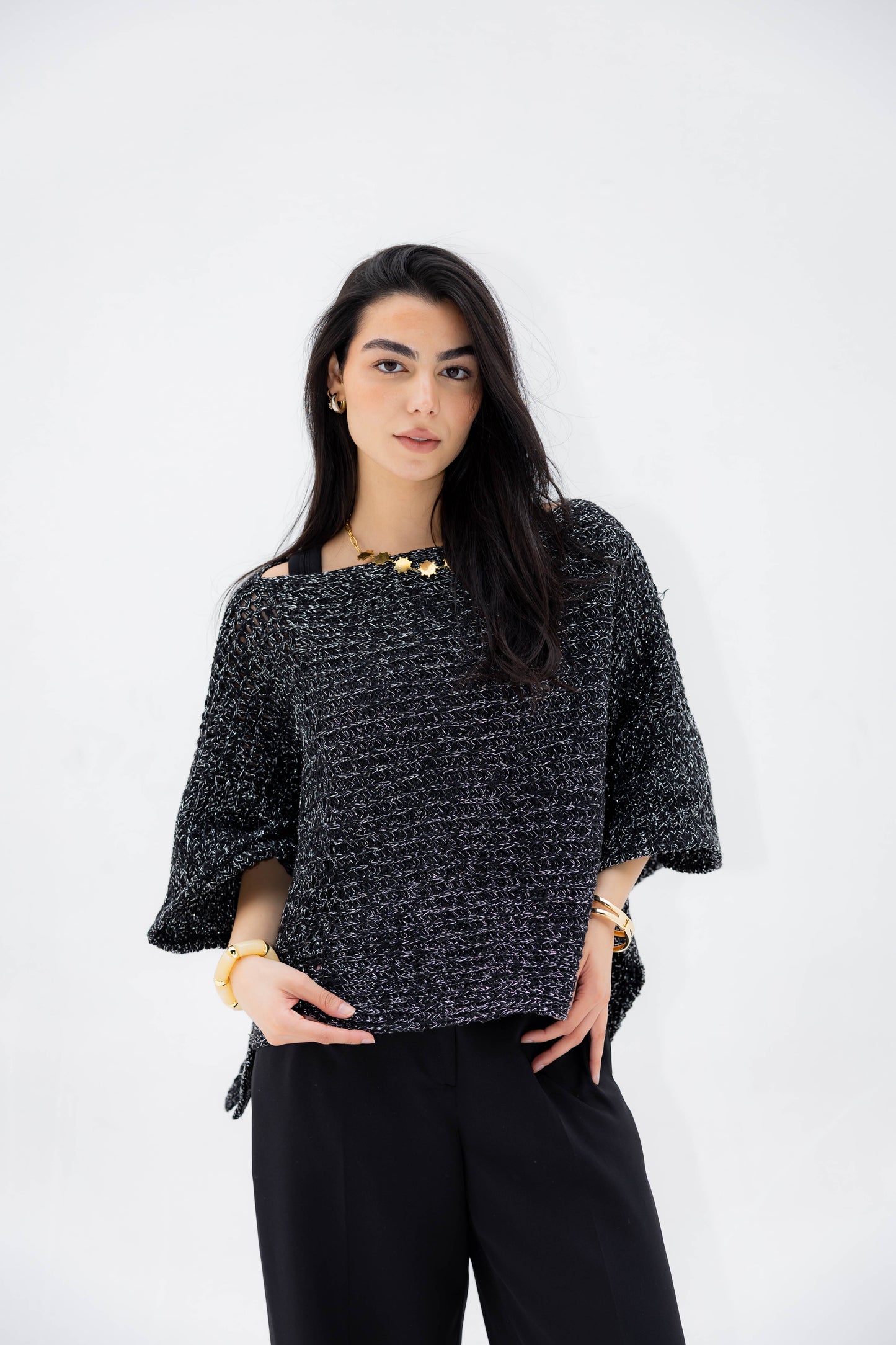 Moonlit Cape in Shimmer Black