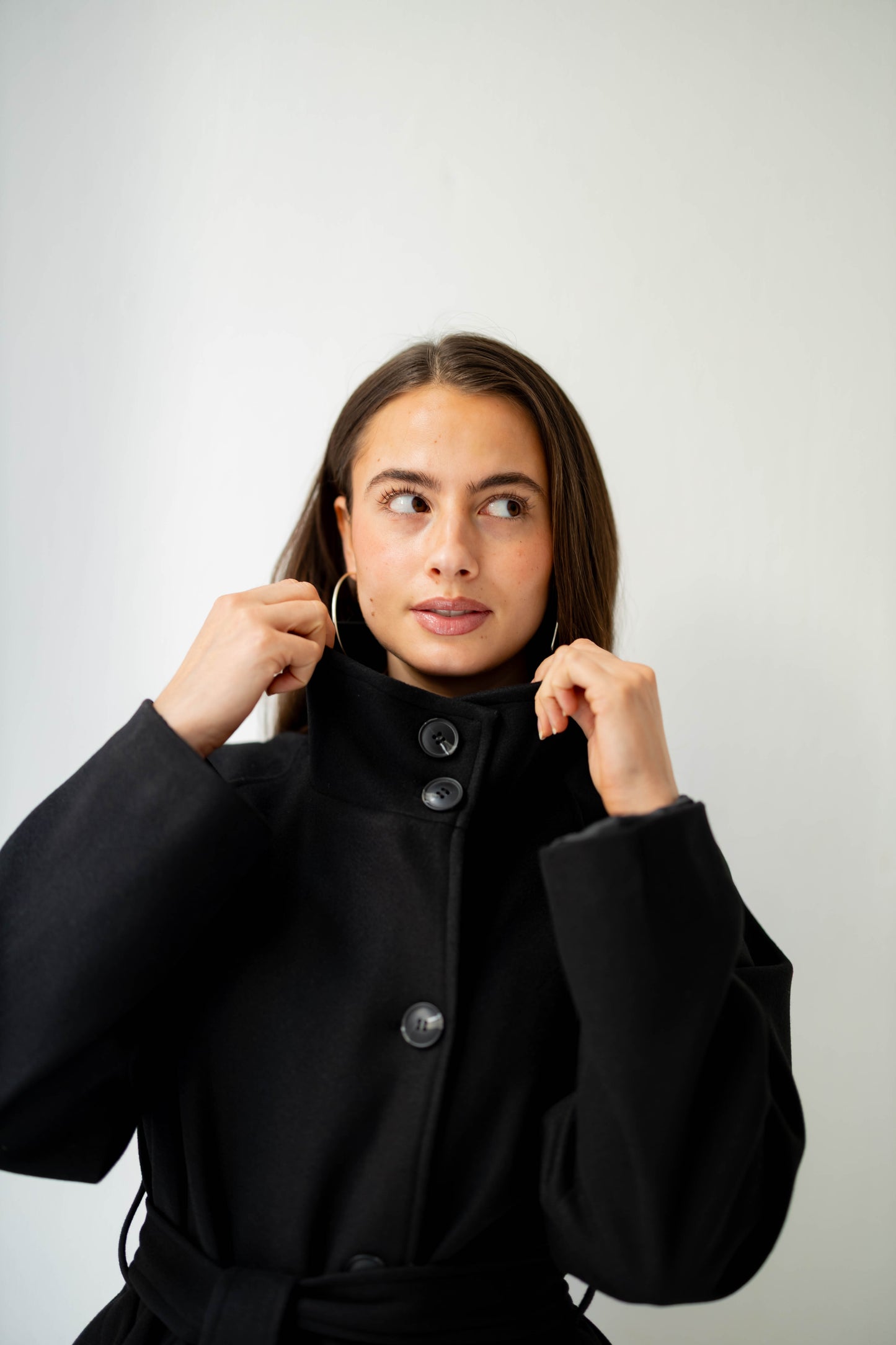 Midnight Belted Coat in Black